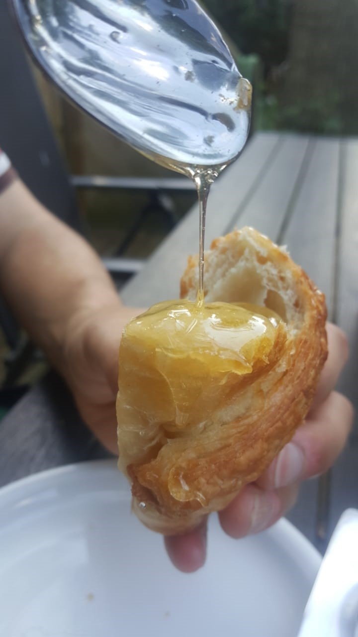 Honig mit Croissant