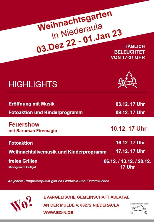 Weihnachtsgarten in Niederaula