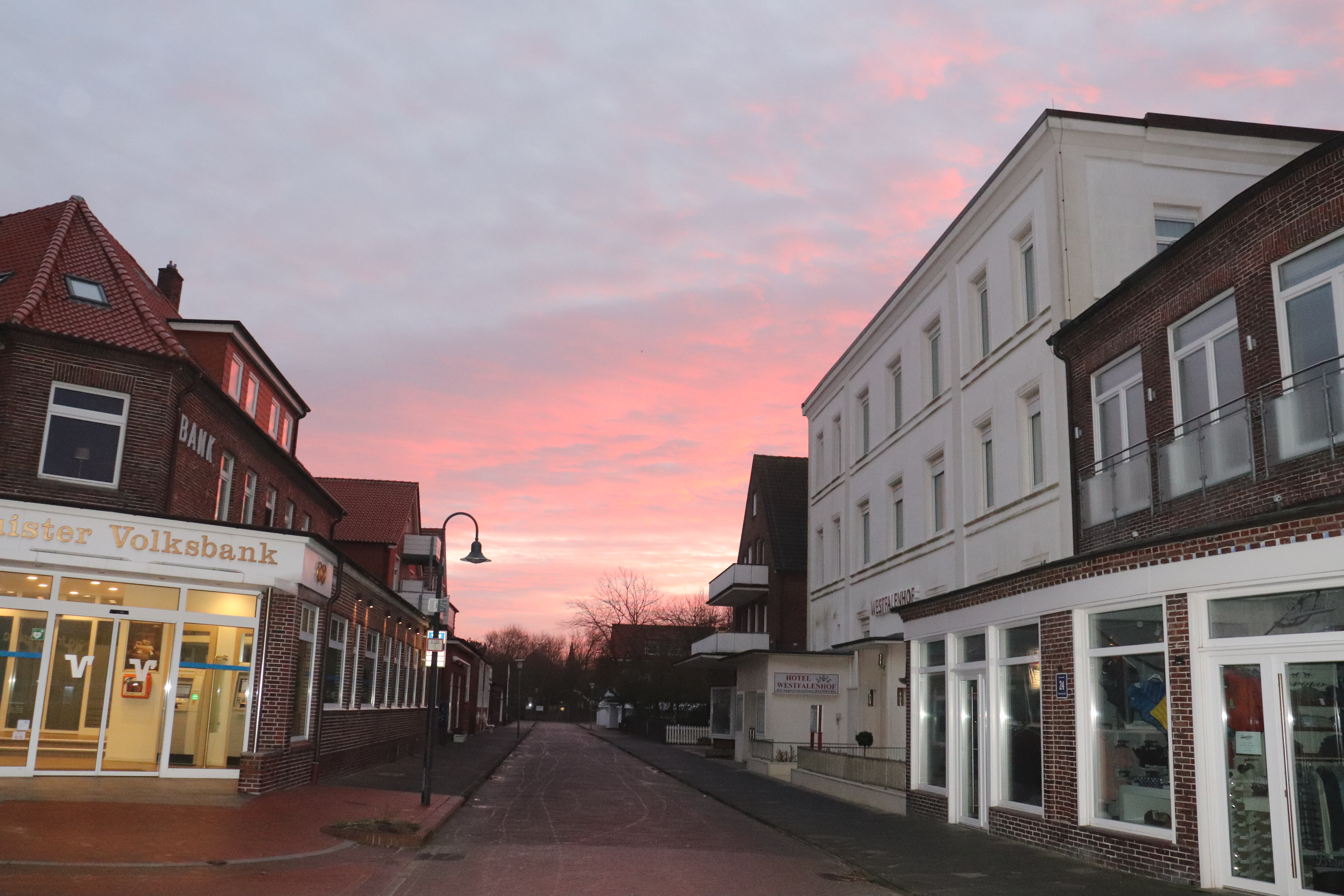 Liebster Sonnenaufgangsort: Kreuzung Friesenstraße und Strandstraße