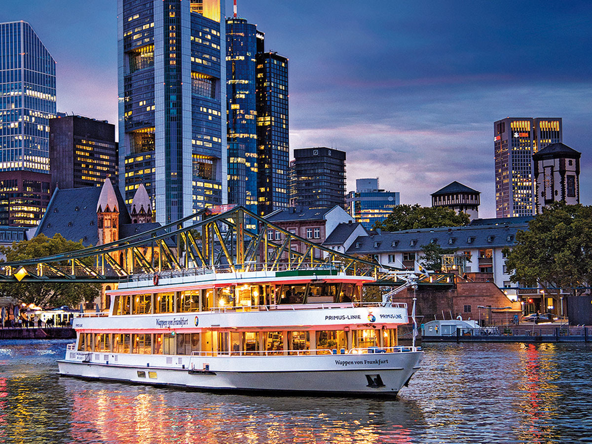 Frankfurt River Main cruise tour with live commentary, skyline views and sightseeing boat experience