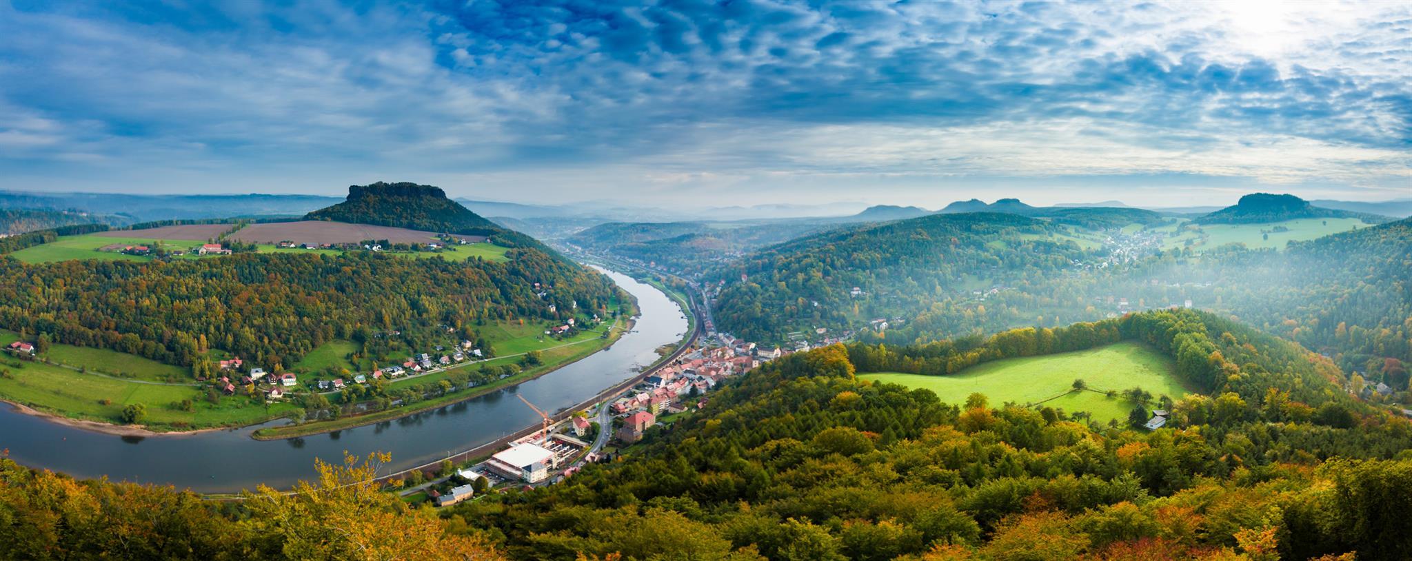 Panorama Sächsiche Schweiz - Blick zum Lilienstein