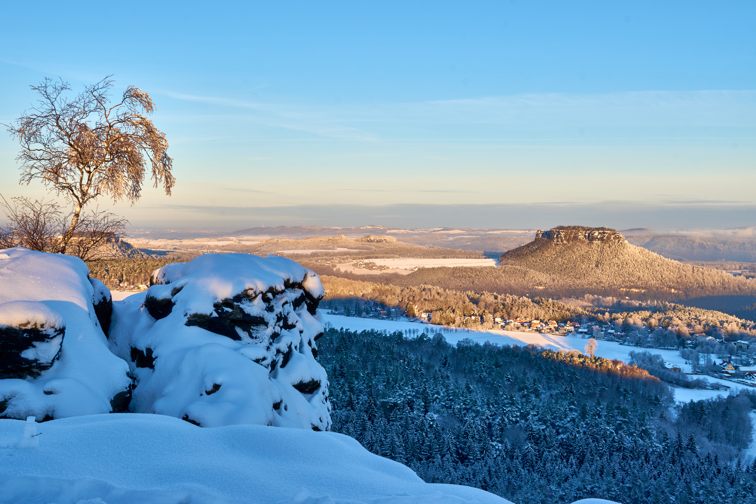 Geführte Winterwanderung: Zu den Tafelbergen über den Kurort Gohrisch