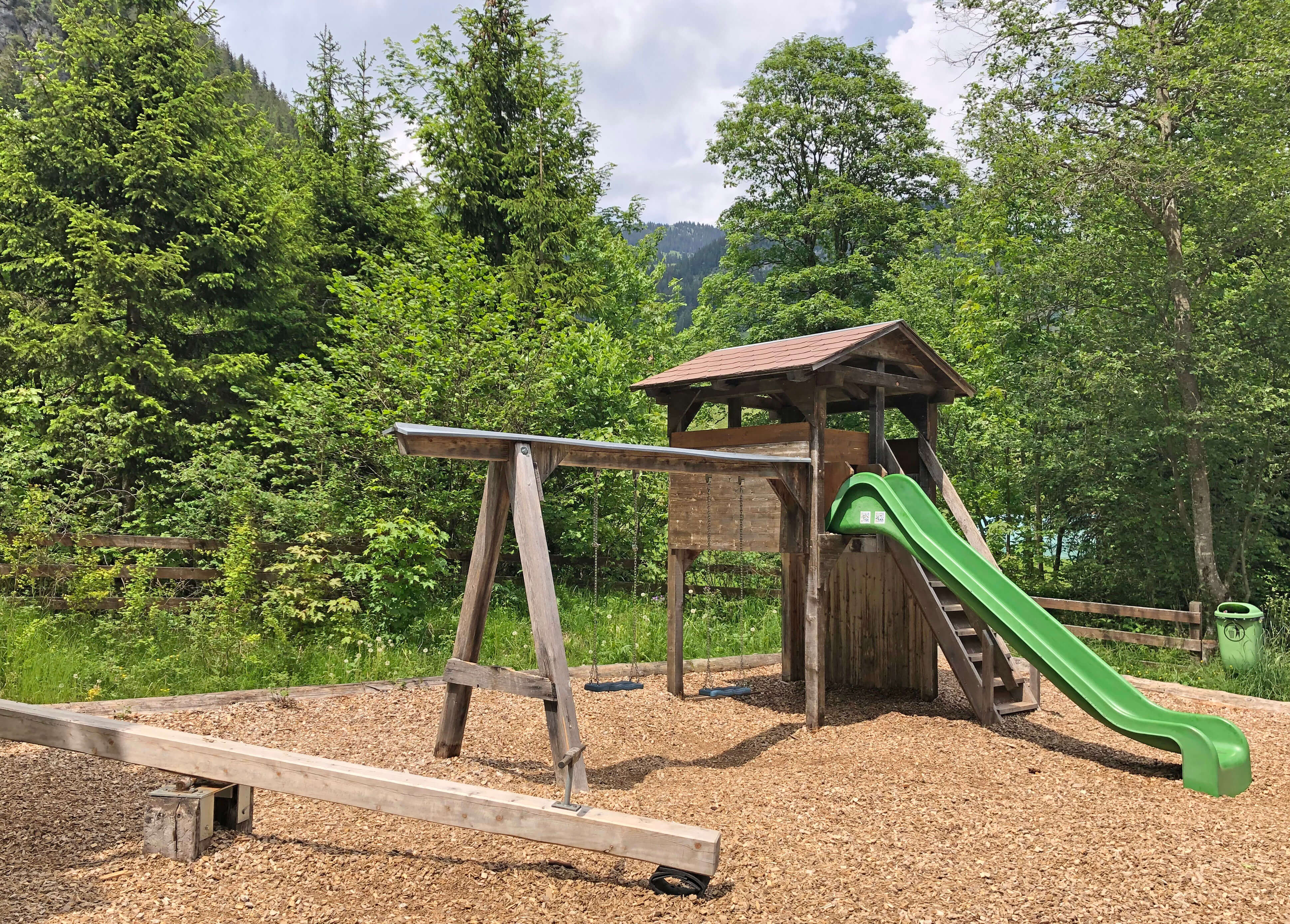 The Anger playground with swings and slide