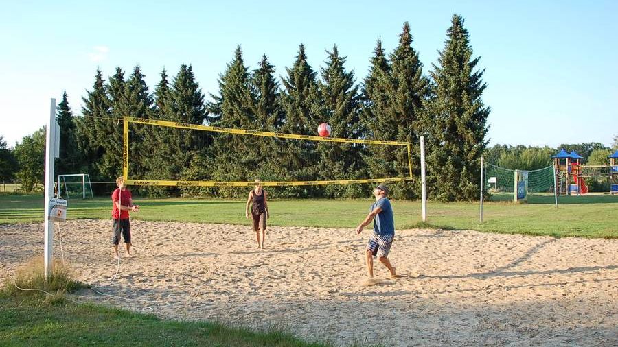 Beach volleyball court at Langlingen open-air bathing beach