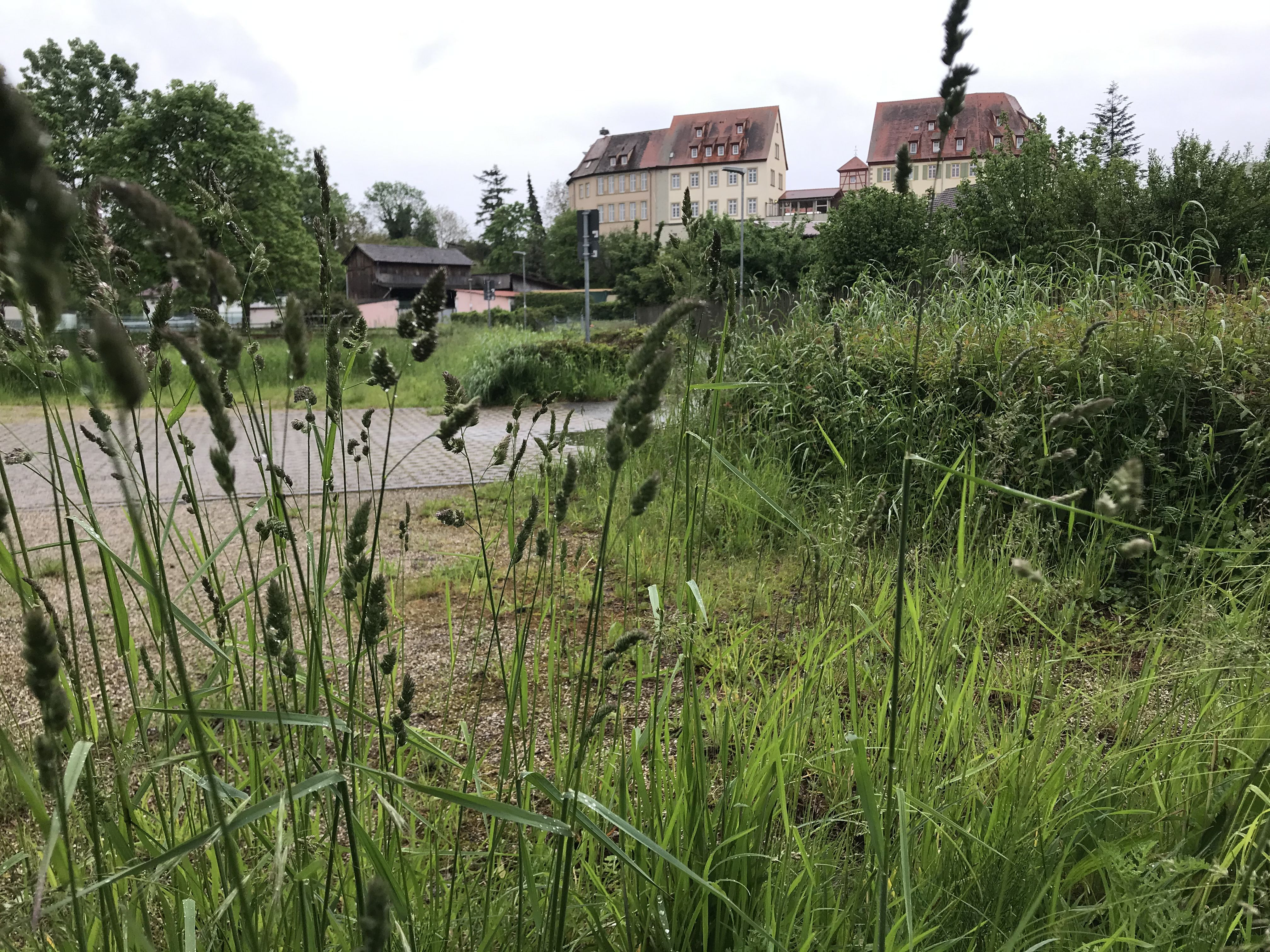 Wohnmobilplatz in Kraichtal-Unteröwisheim mit Blick auf das Schloss