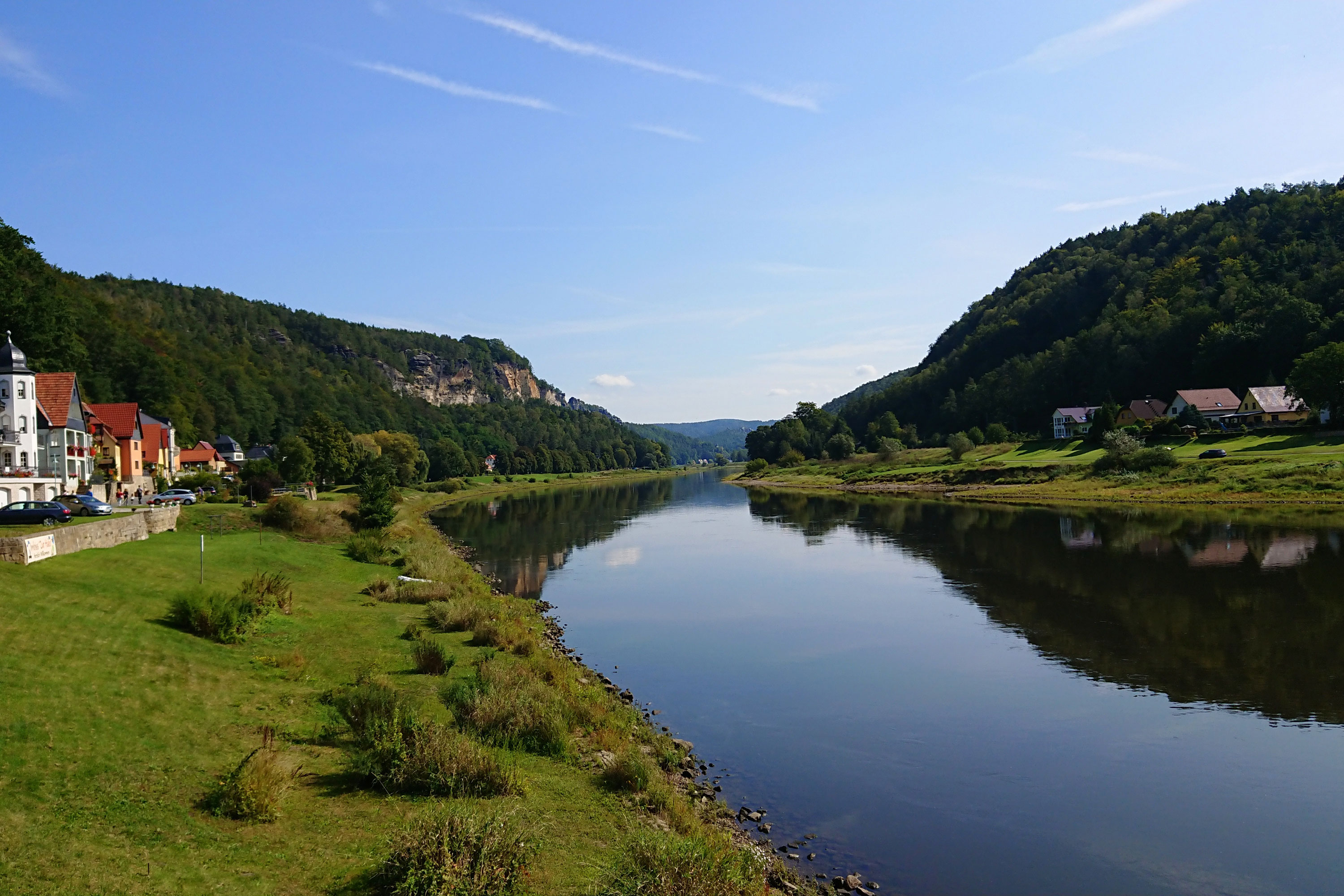 Wehlen – Blick vom Elbufer nach Rathen – Motiv