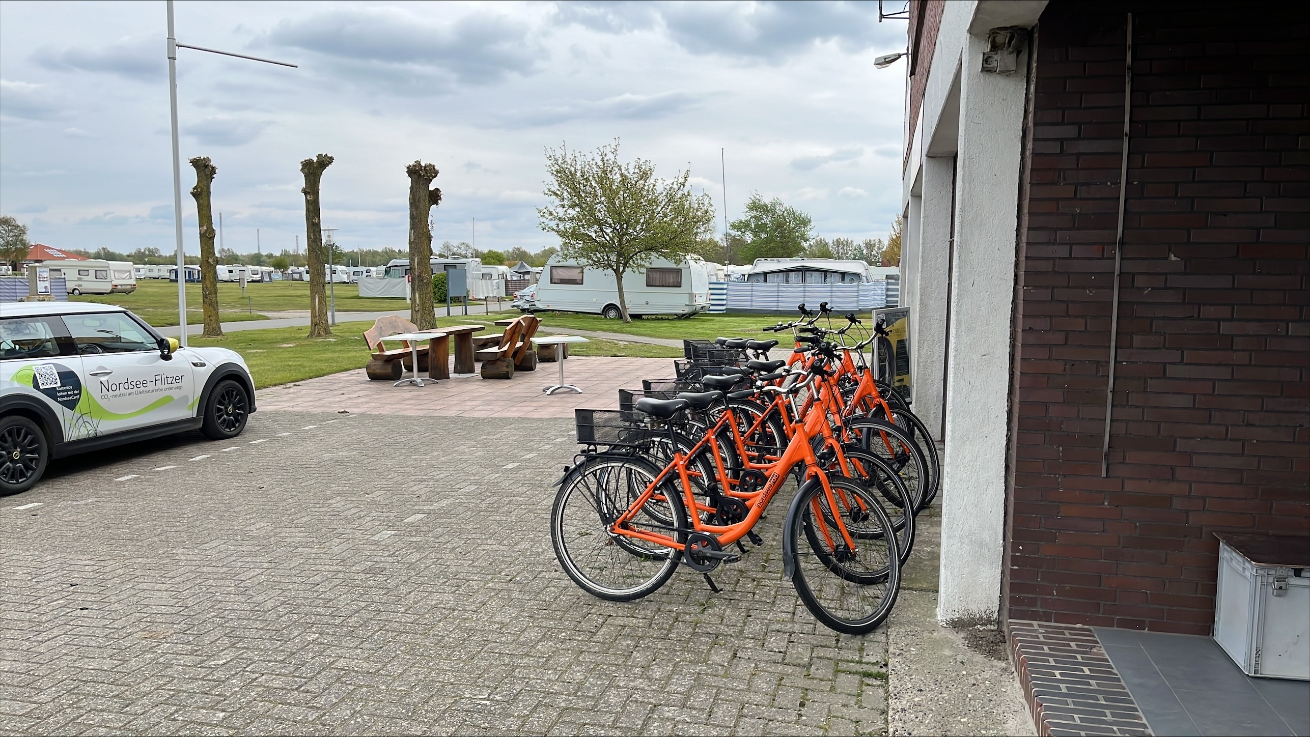 Fahrradverleihstation auf dem Nordsee-Campingplatz Hooksiel