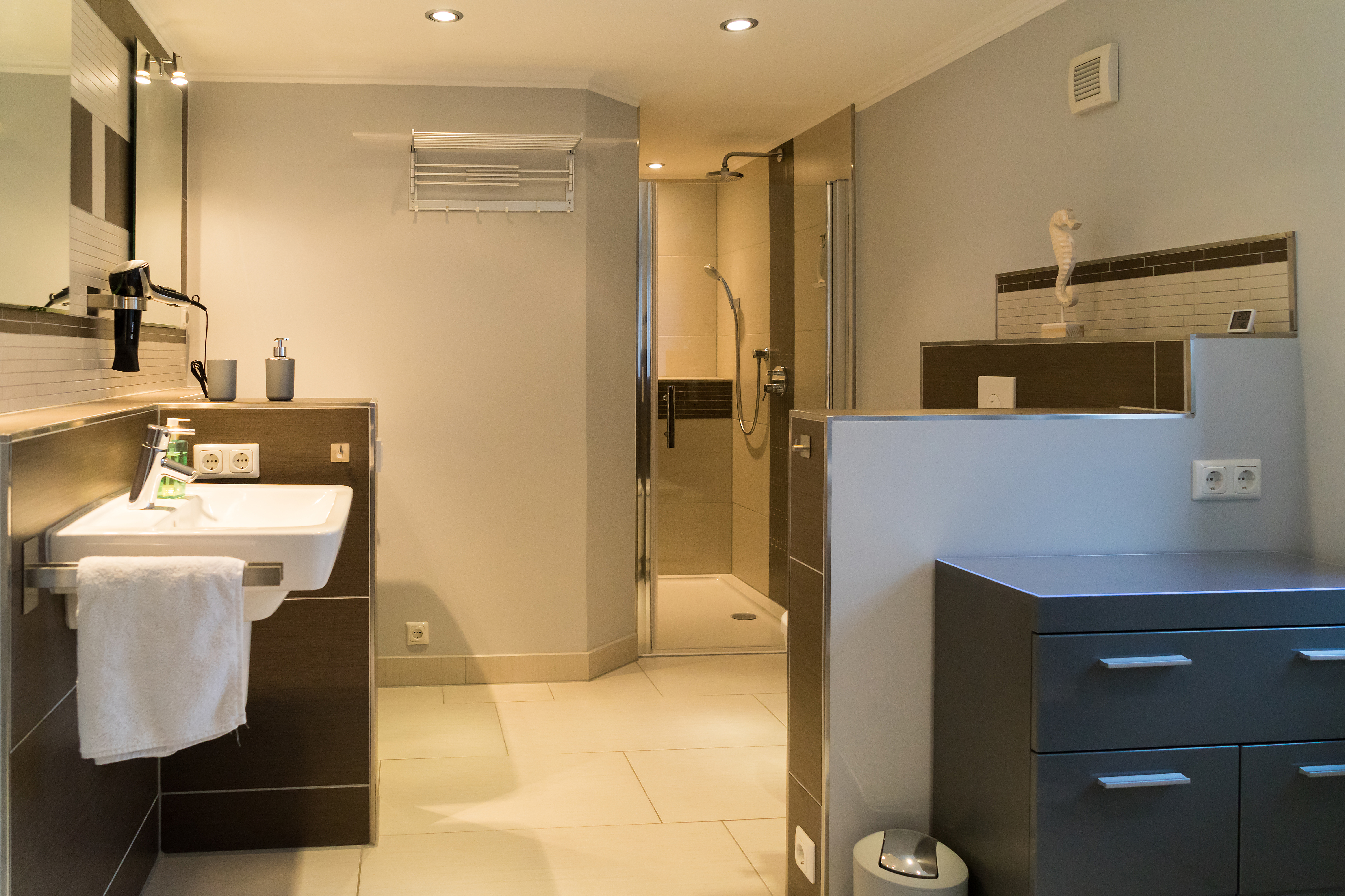 Badezimmer in der Ferienwohnung Morgensonne