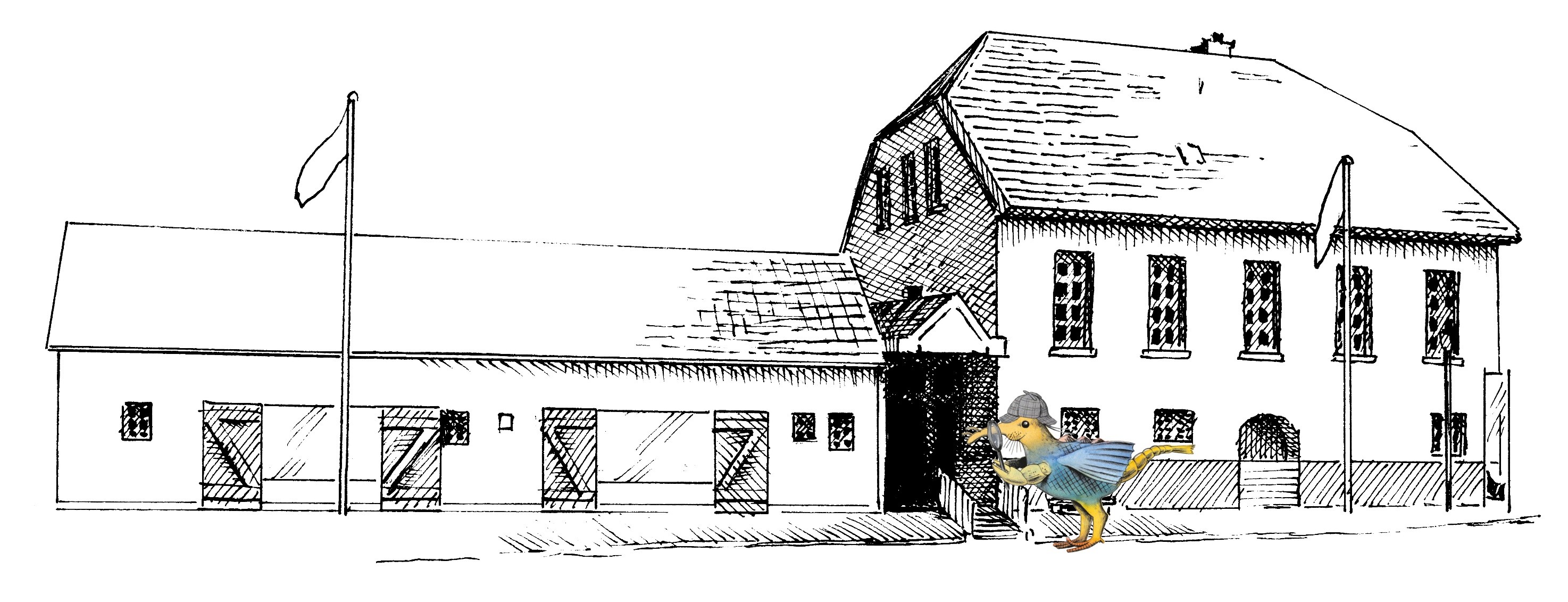 Detektiv-Tüütje vor dem Nationalpark-Haus Museum Fedderwardersiel<br>
