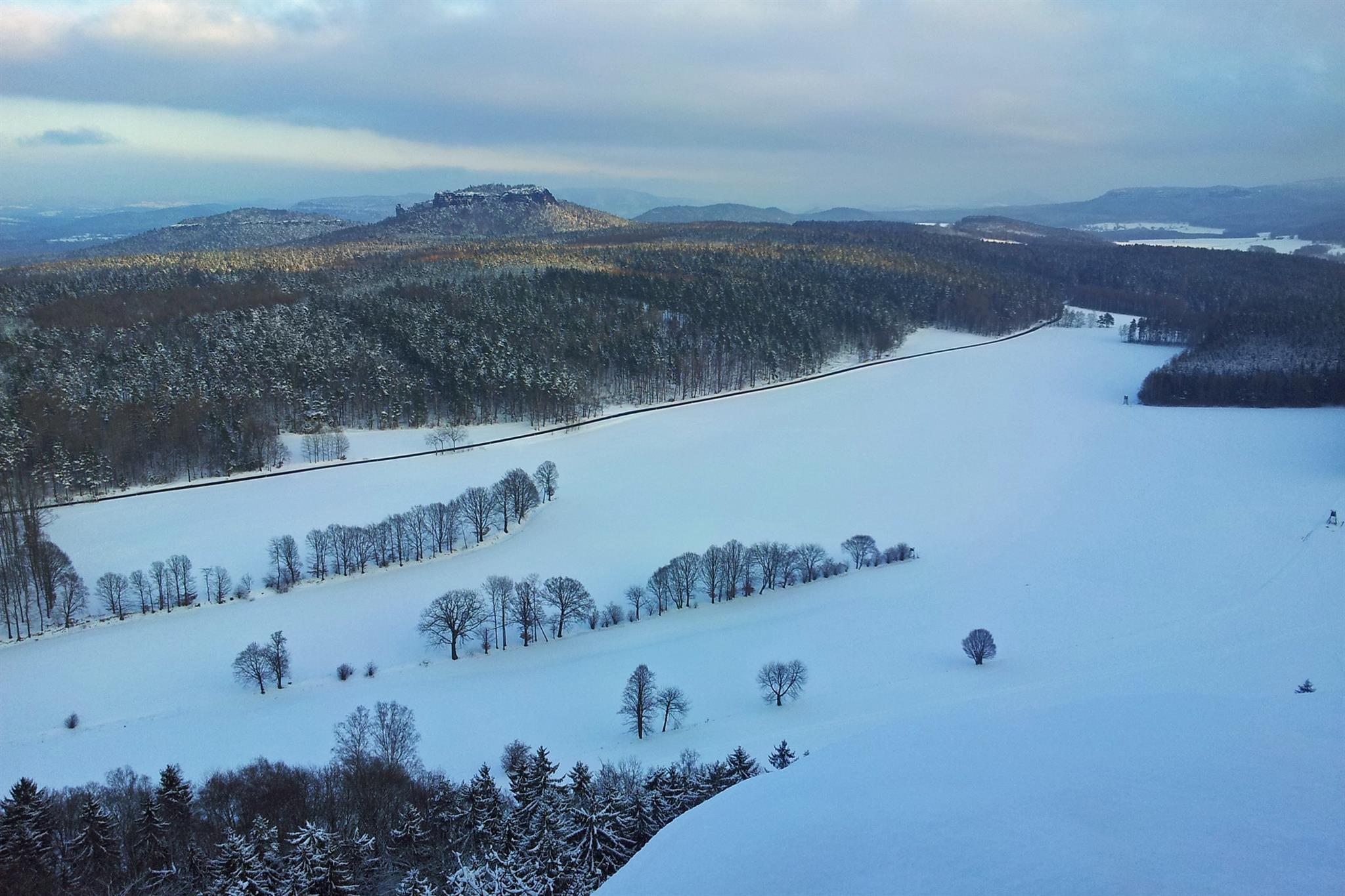 Blick vom Gohrisch zum Pfaffenstein