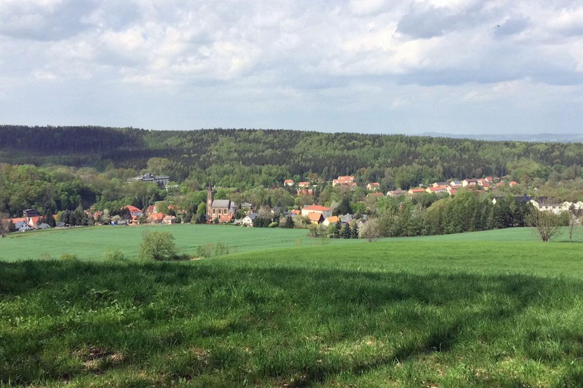 Blick auf Berggießhübel von der Mörbitz-Aussicht