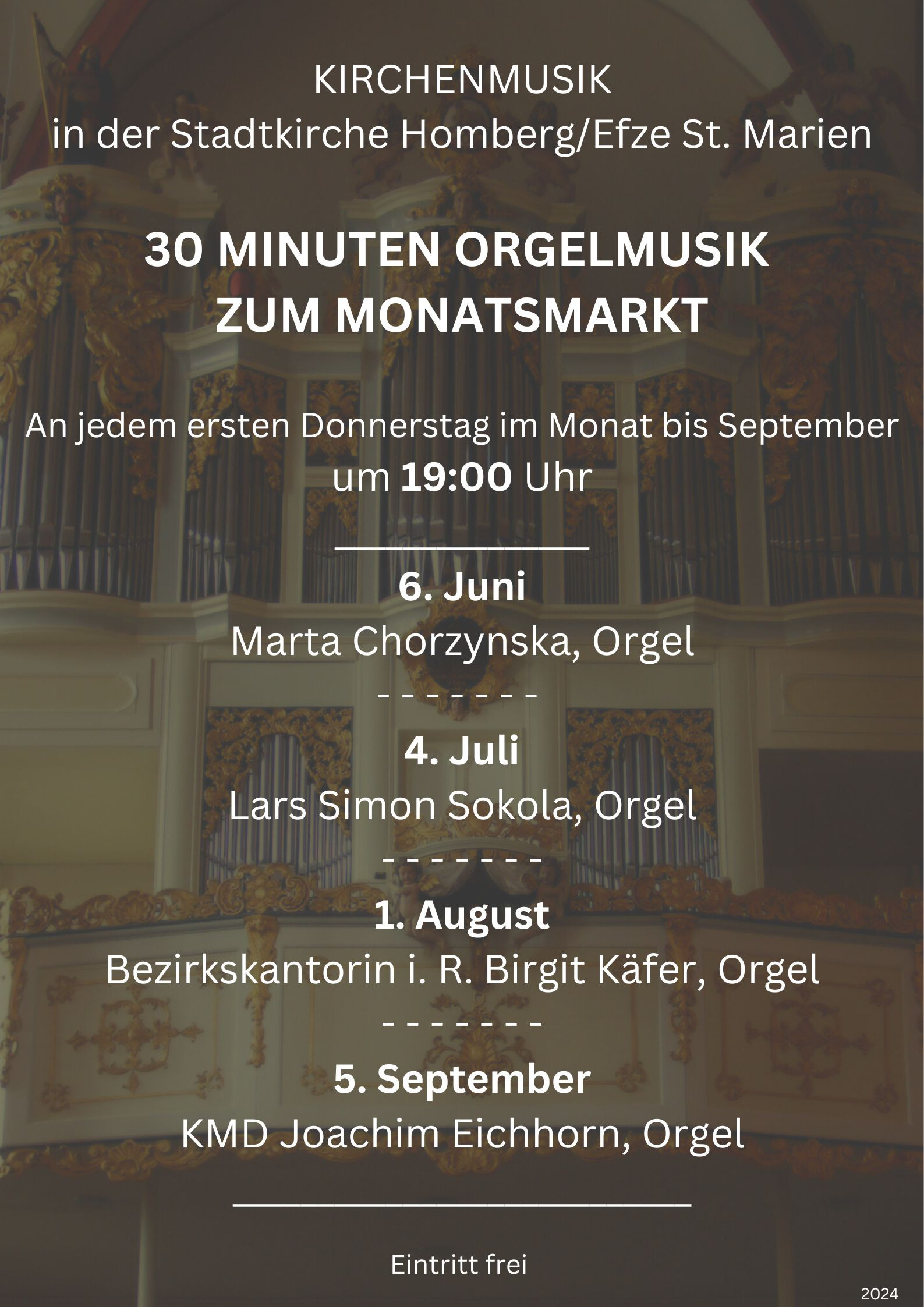 Orgelmusik zur Mittagszeit