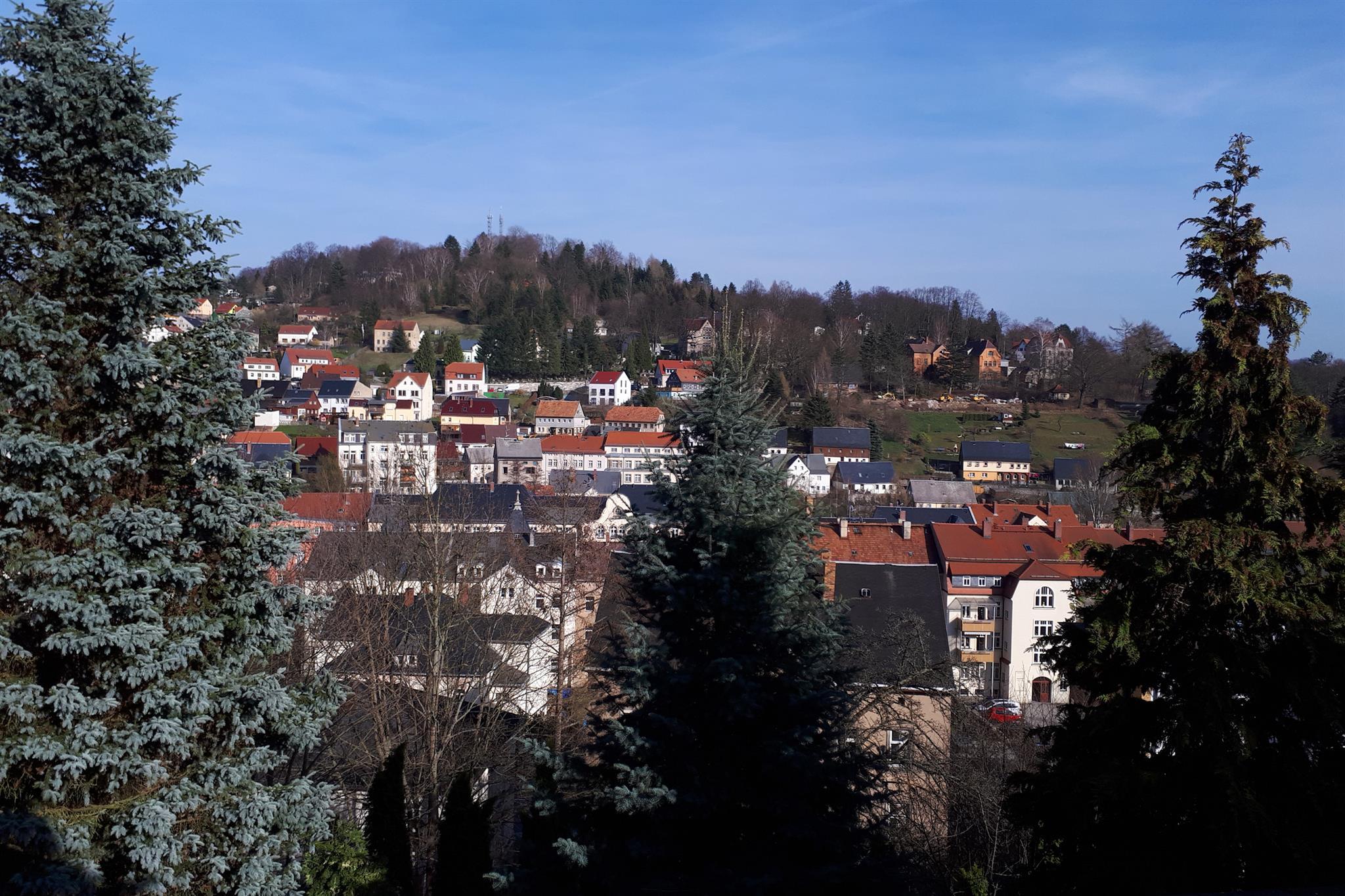 Weitblick von der Terrasse über Sebnitz