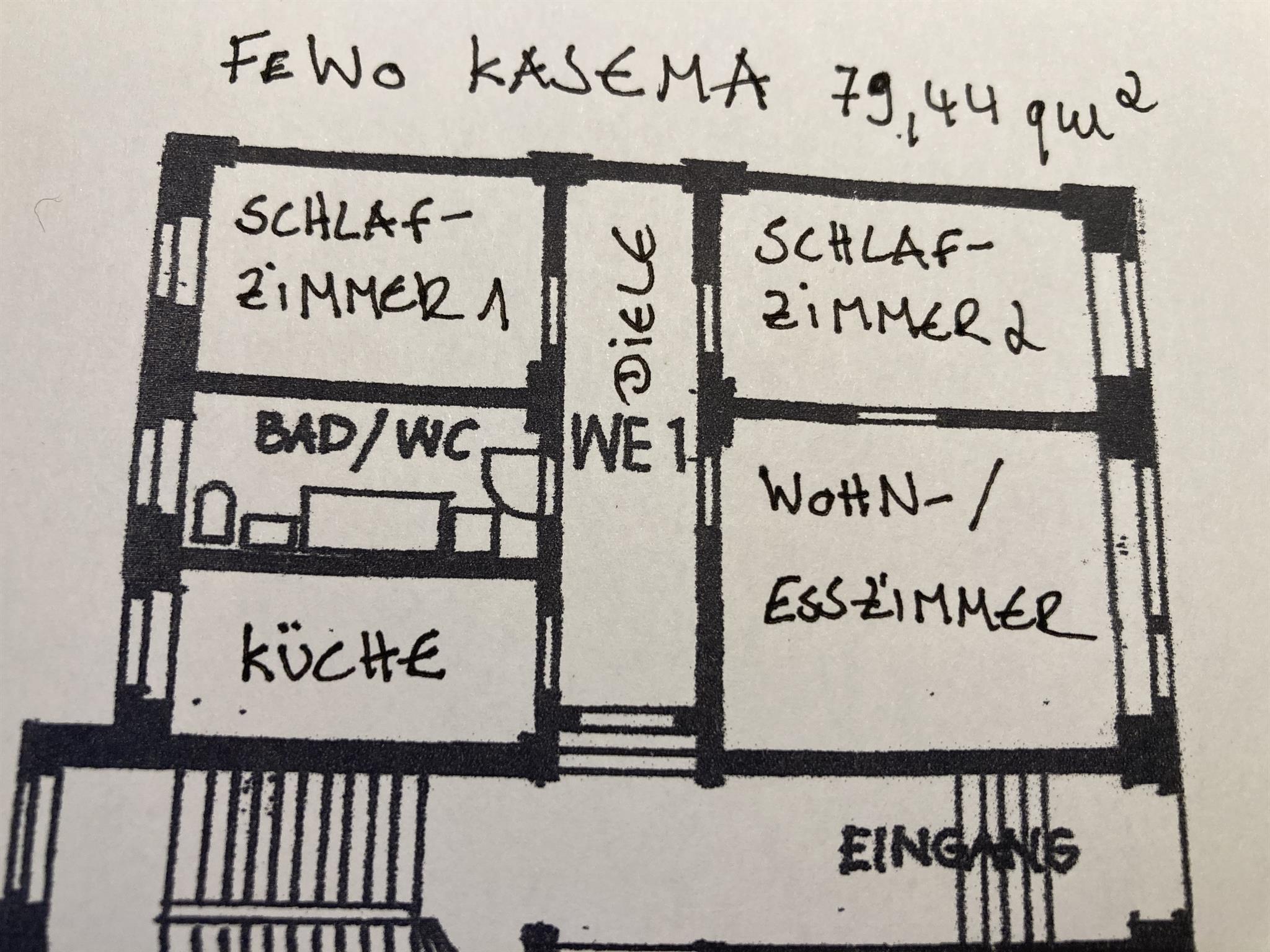 Grundriss Ferienwohnung KASEMA