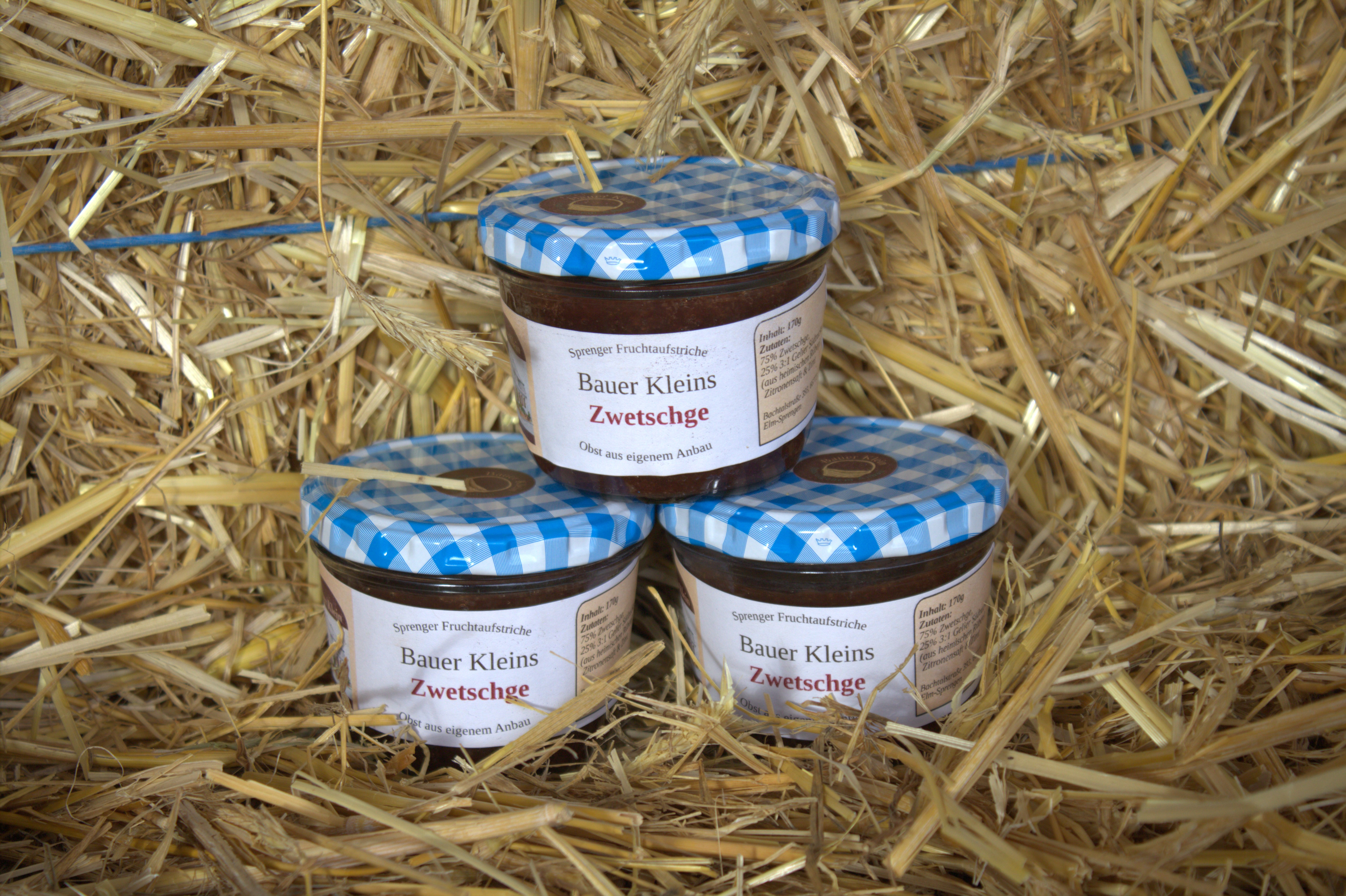 Selbstgemachte Konfitüre im Verkauf bei Bauer Klein