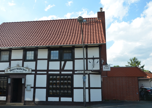 Restauranteingang zum Hotel Kreye in Salzgitter-Bruchmachtersen