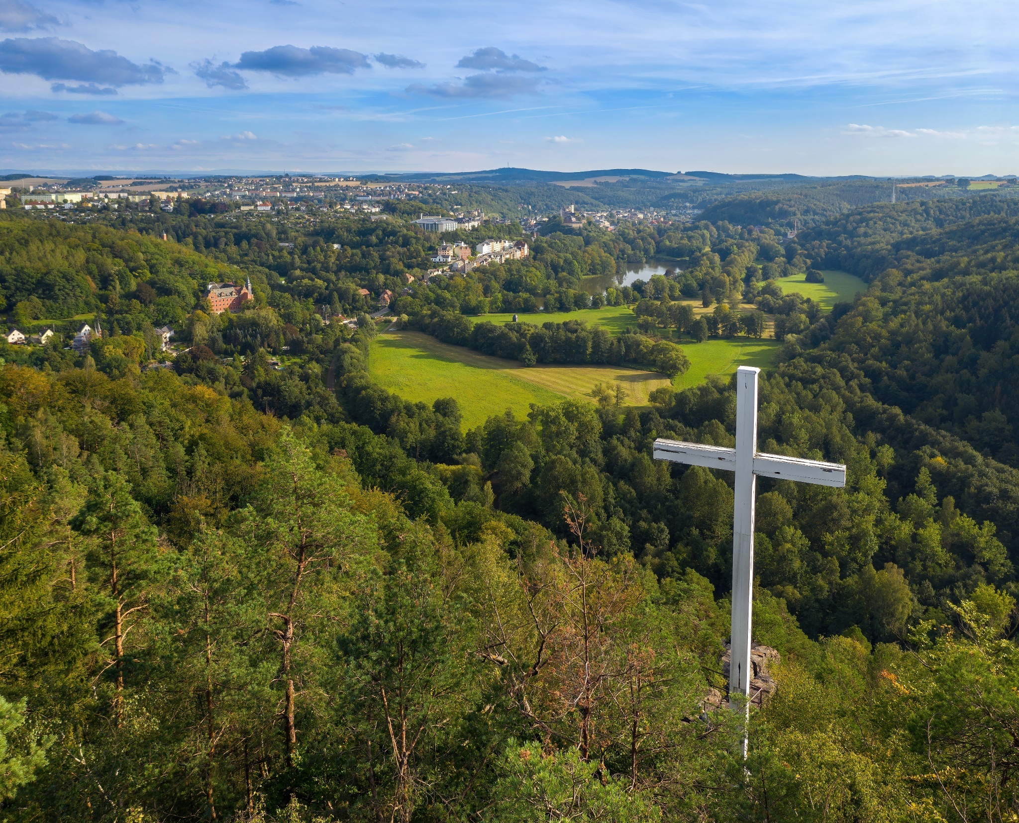 Rundtour Greiz bis Aussichtspunkt Weißes Kreuz und zurück – Motiv
