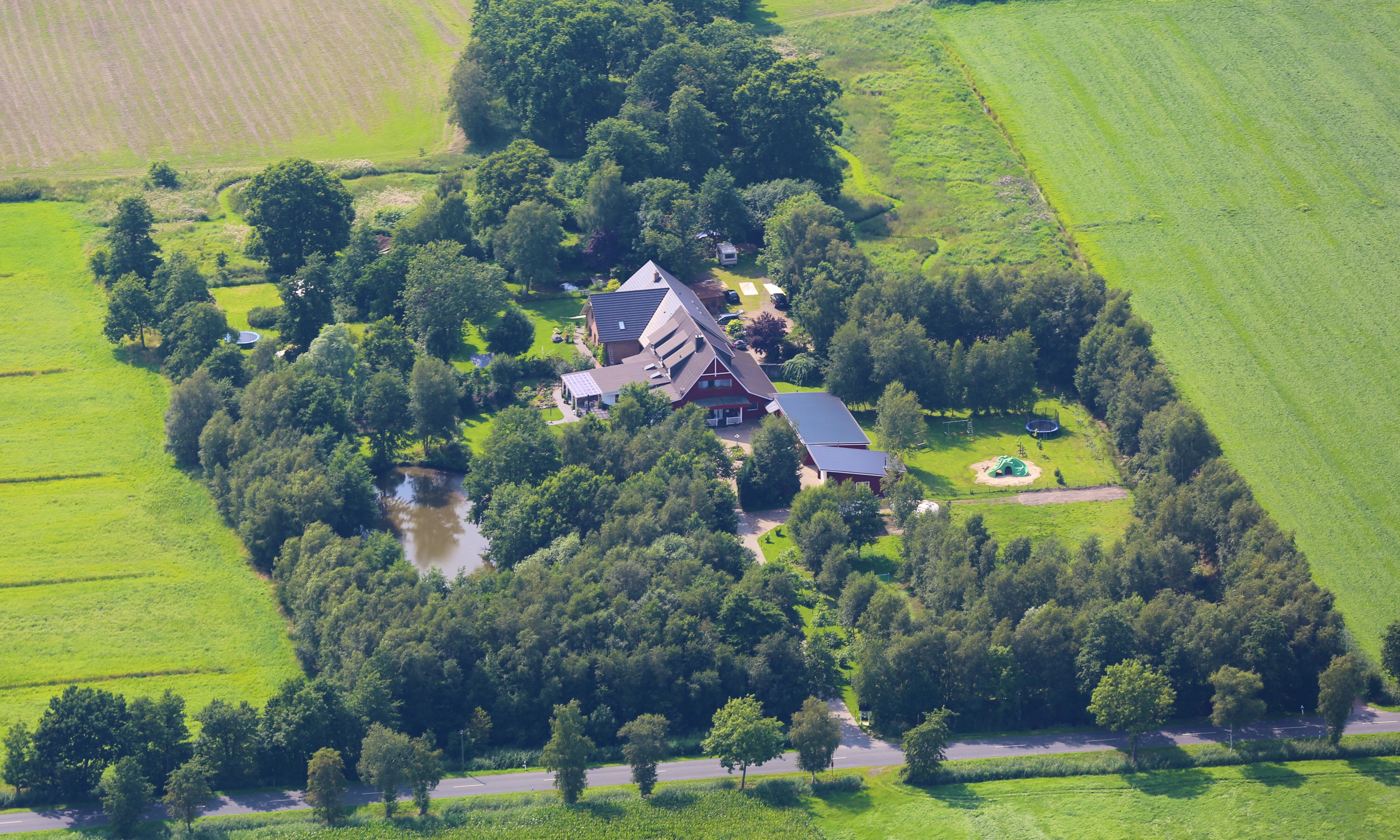 Luftaufnahme Ferienwohnung Haus am Moor in Drochtersen