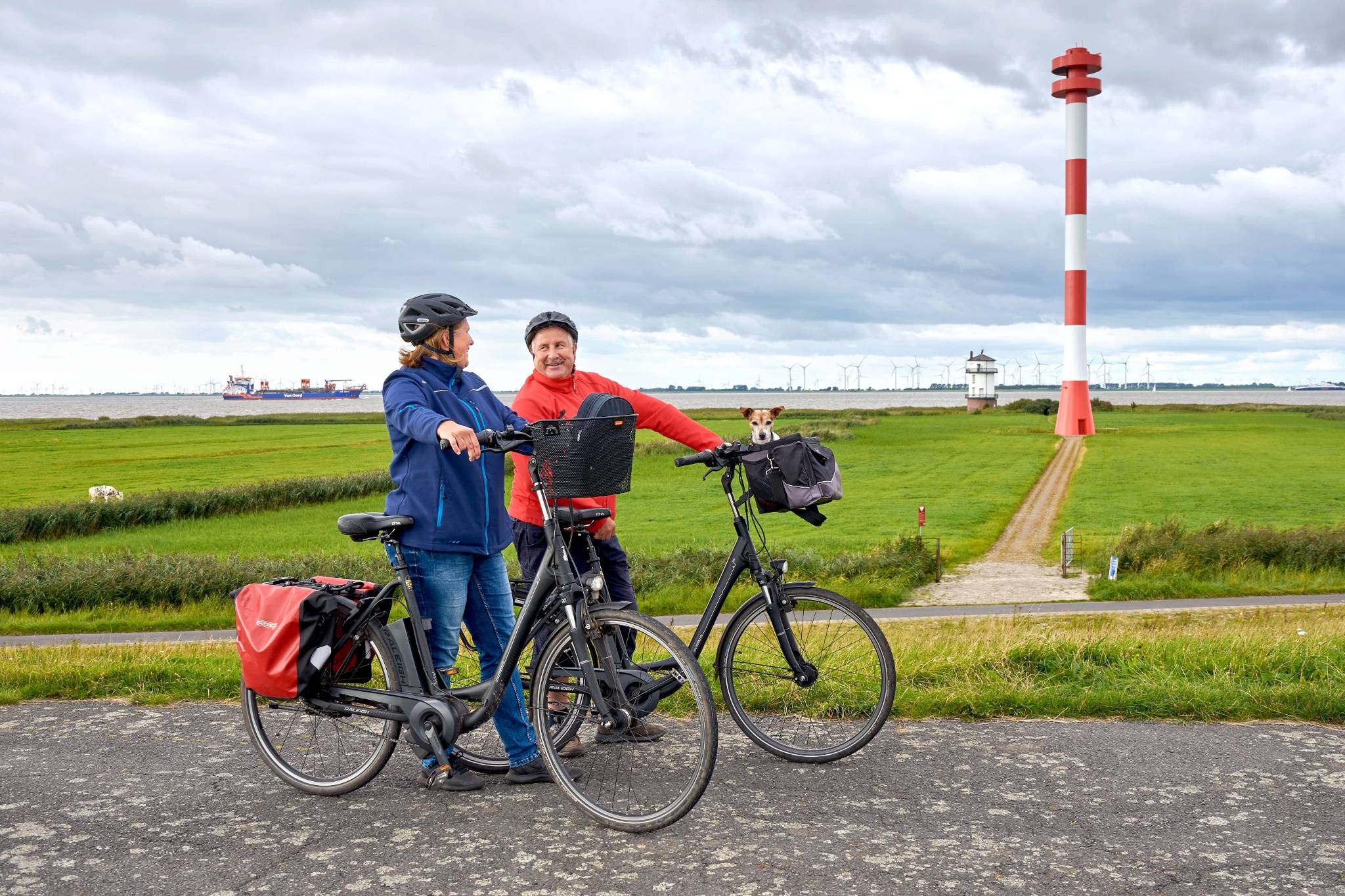 Elberadweg: Abschnitt Wischhafen - Cuxhaven in der Urlaubsregion Altes Land am Elbstrom