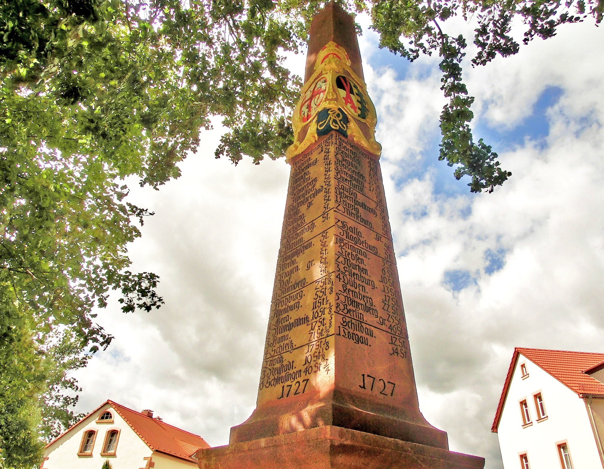 Kursächsische Postmeilensäule Geithain – Vor dem Untertor – Motiv