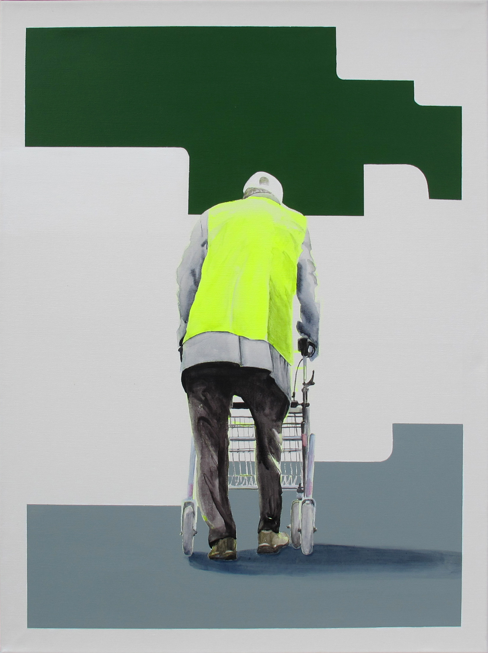 Älterer Mann mit Gehwagen