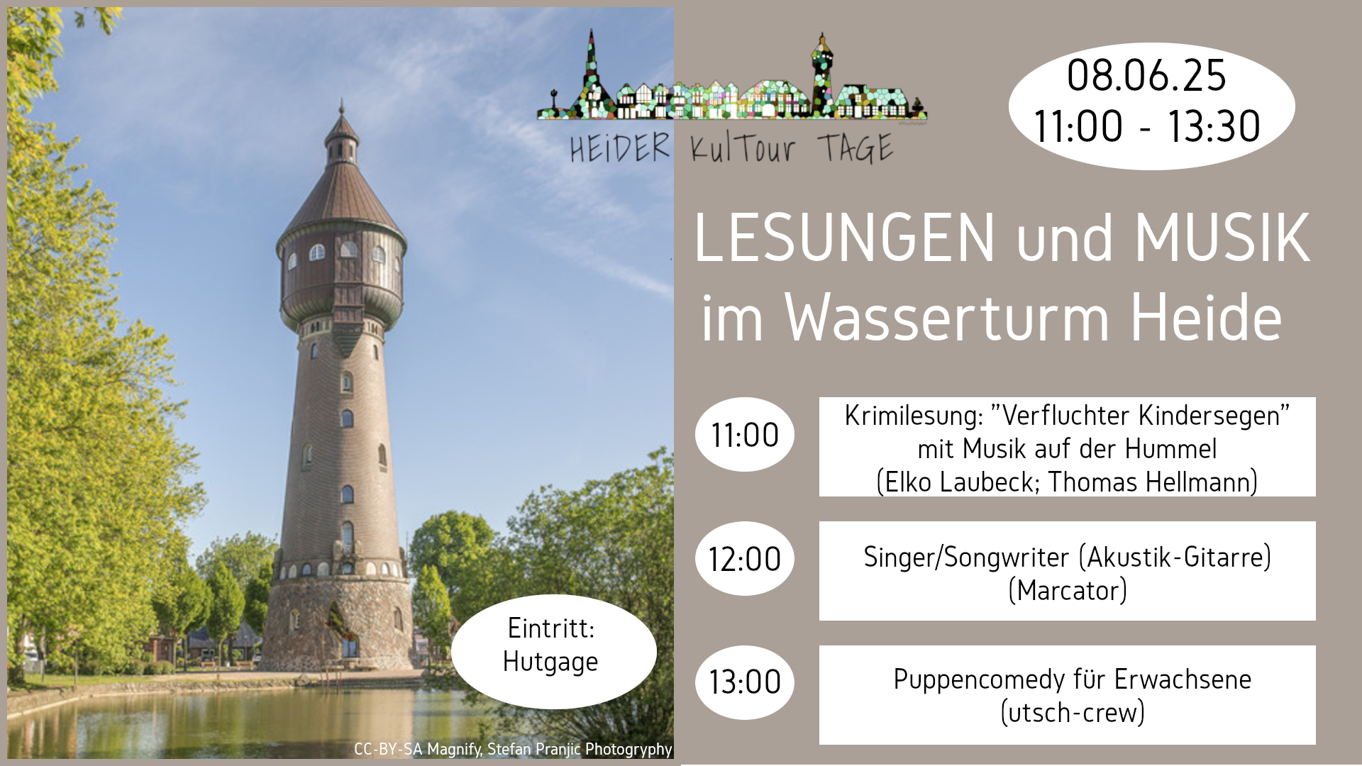 Heider KultourTage im Wasserturm: Lesungen und Musik