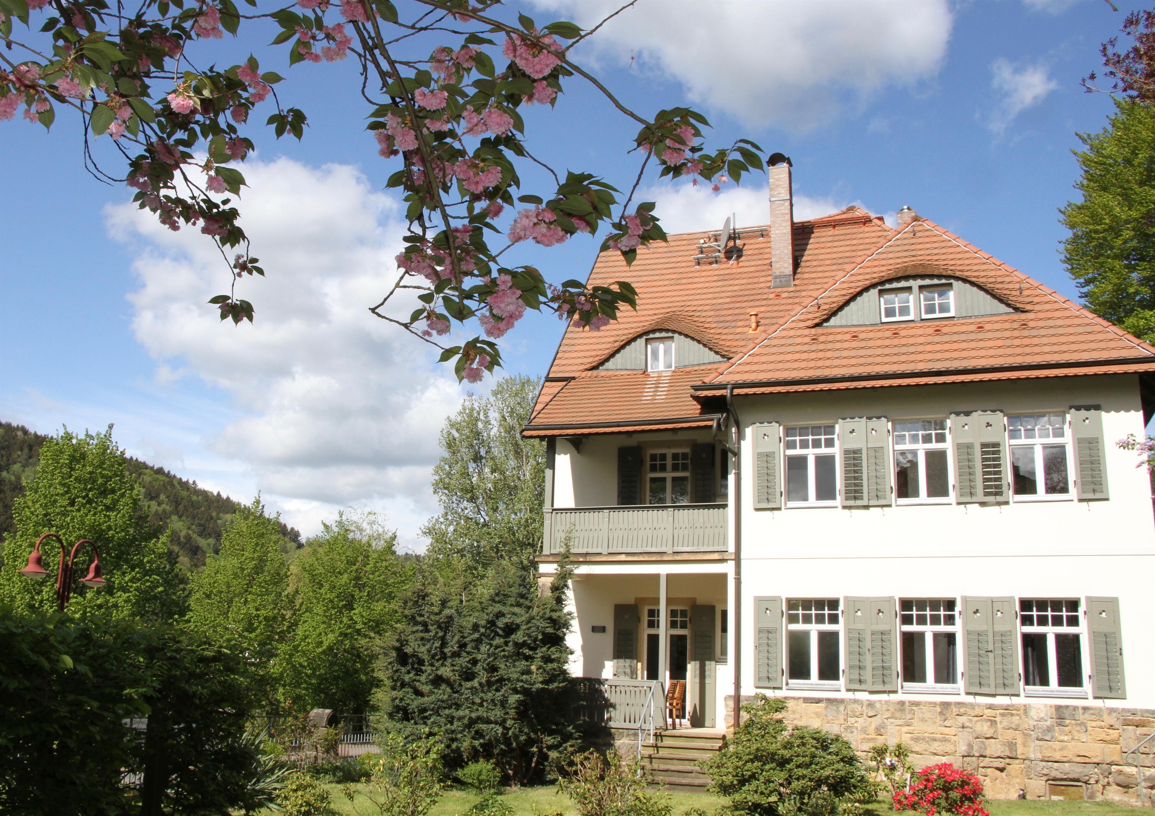 Die Villa Elbufer von der Gartenseite