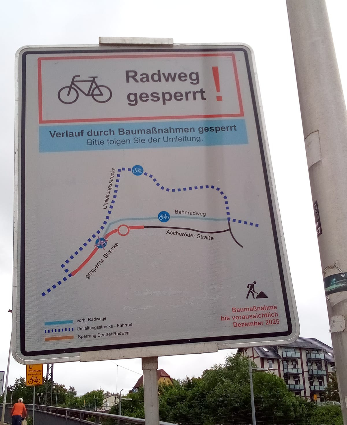 Radweg gesperrt
