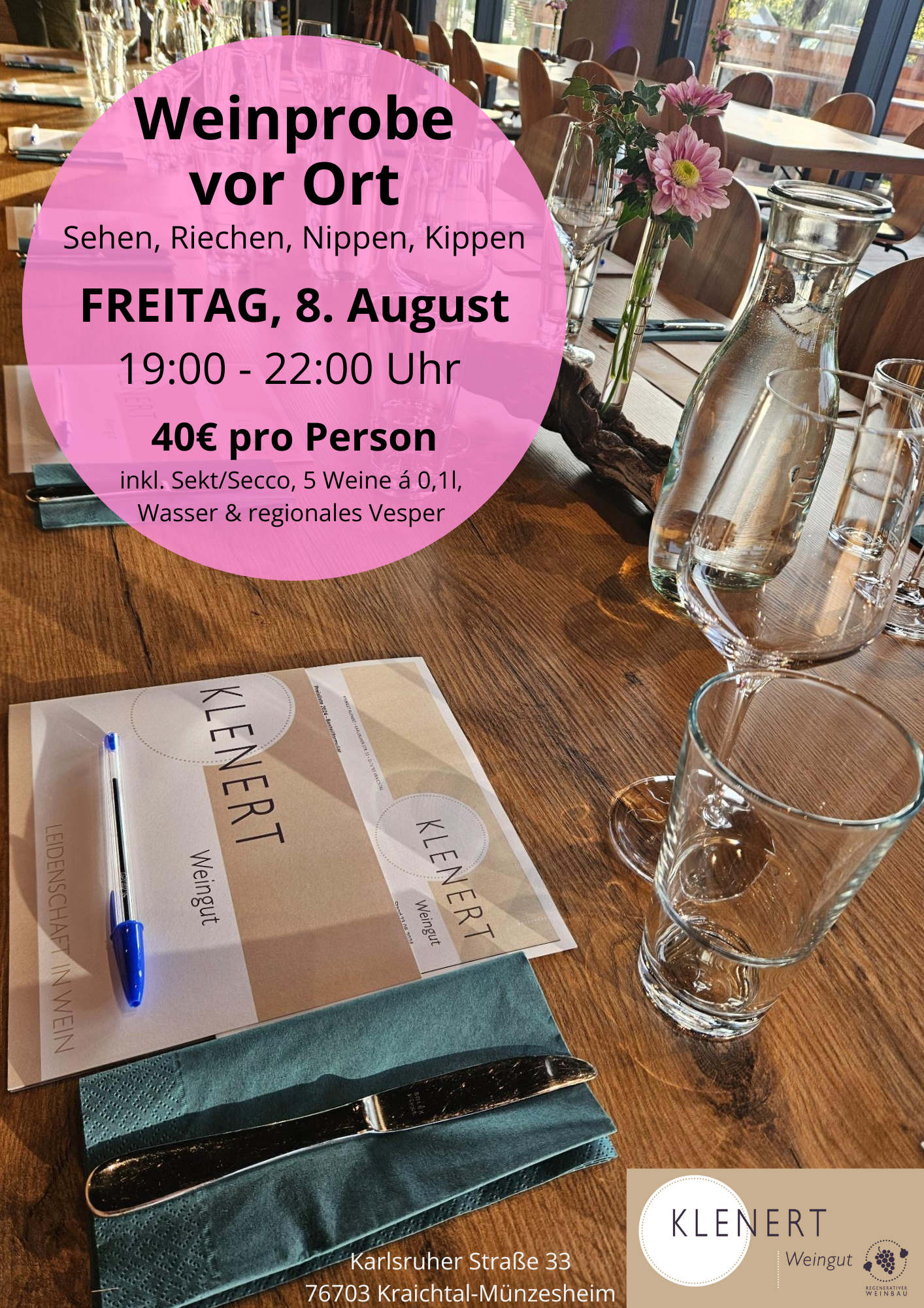 Weinprobe vor Ort 08.08.