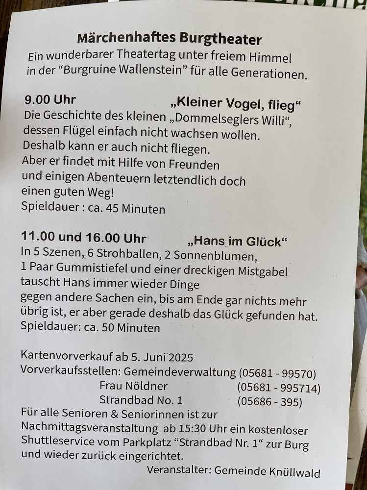 Märchenhaftes Burgtheater - Programm