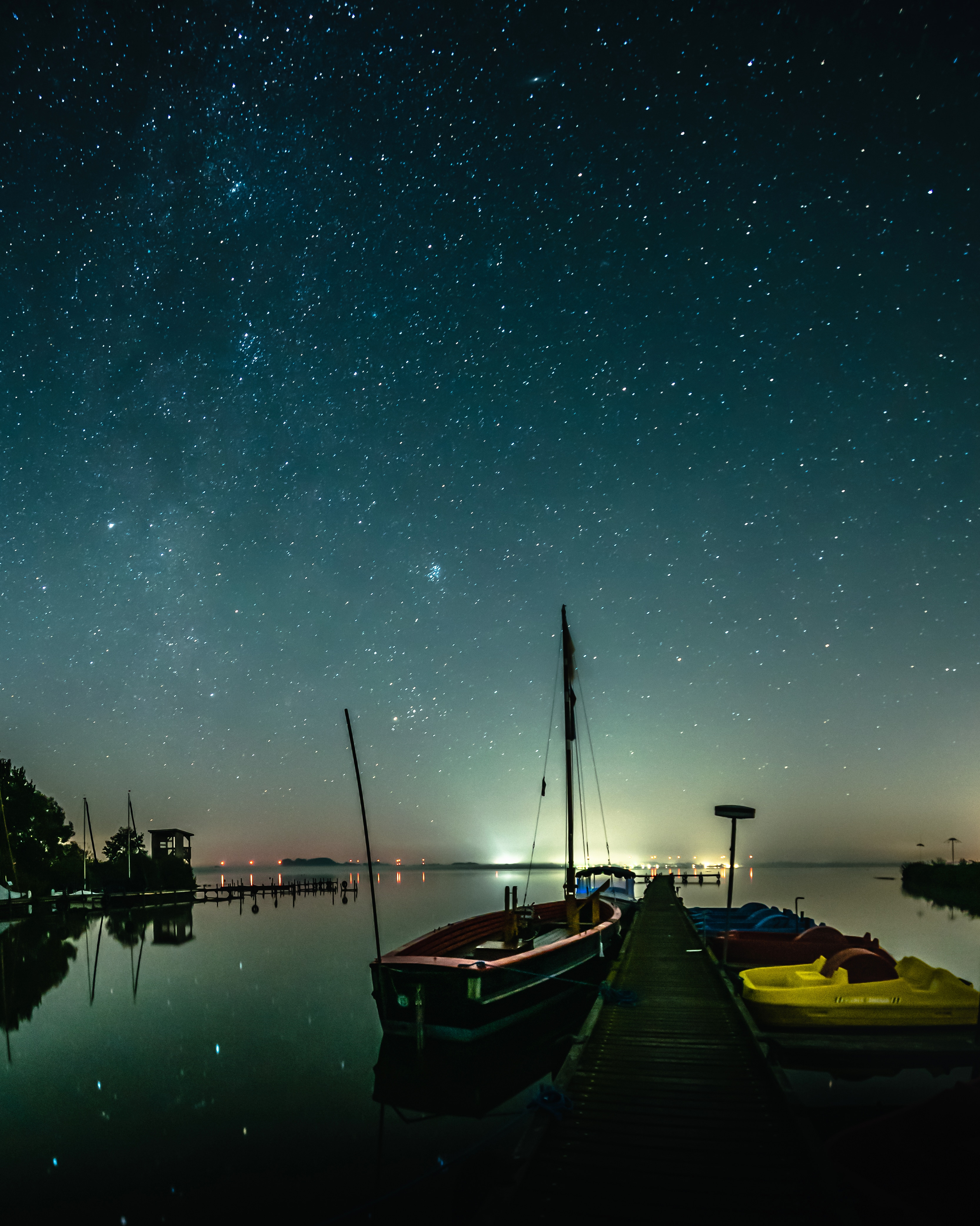 Dümmer See Bootssteg mit Sternenhimmel