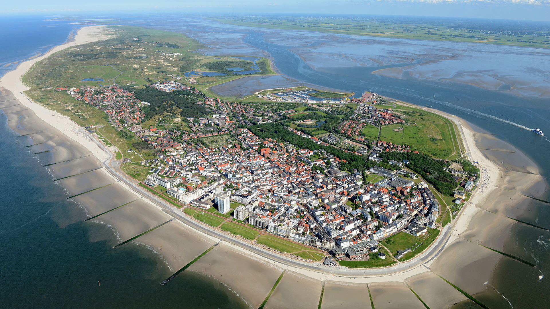 Norderney Stadtpromenade Hafen-Weststrand-Nordstrand