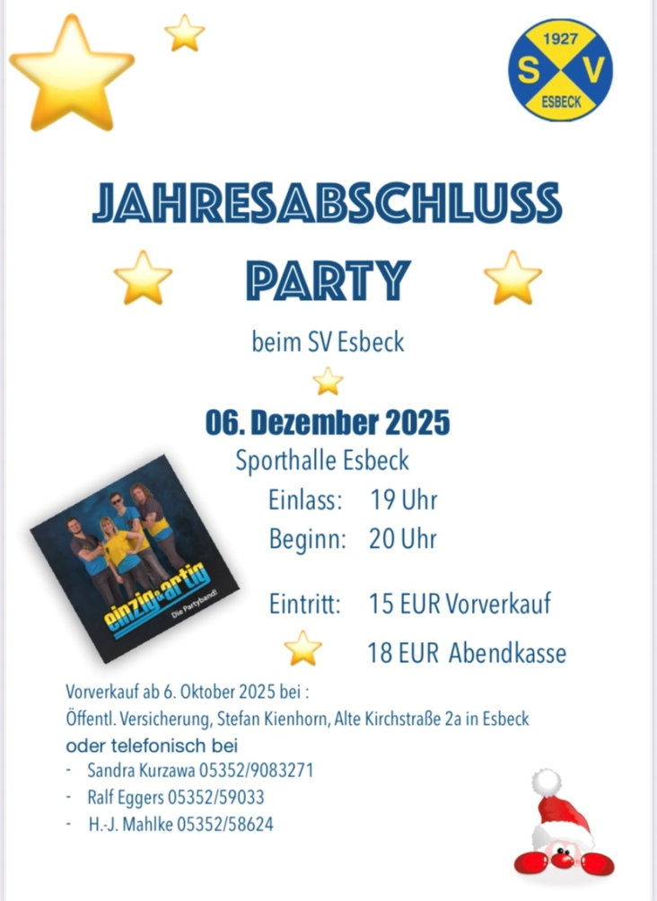 Jahresabschlussparty beim SV Esbeck