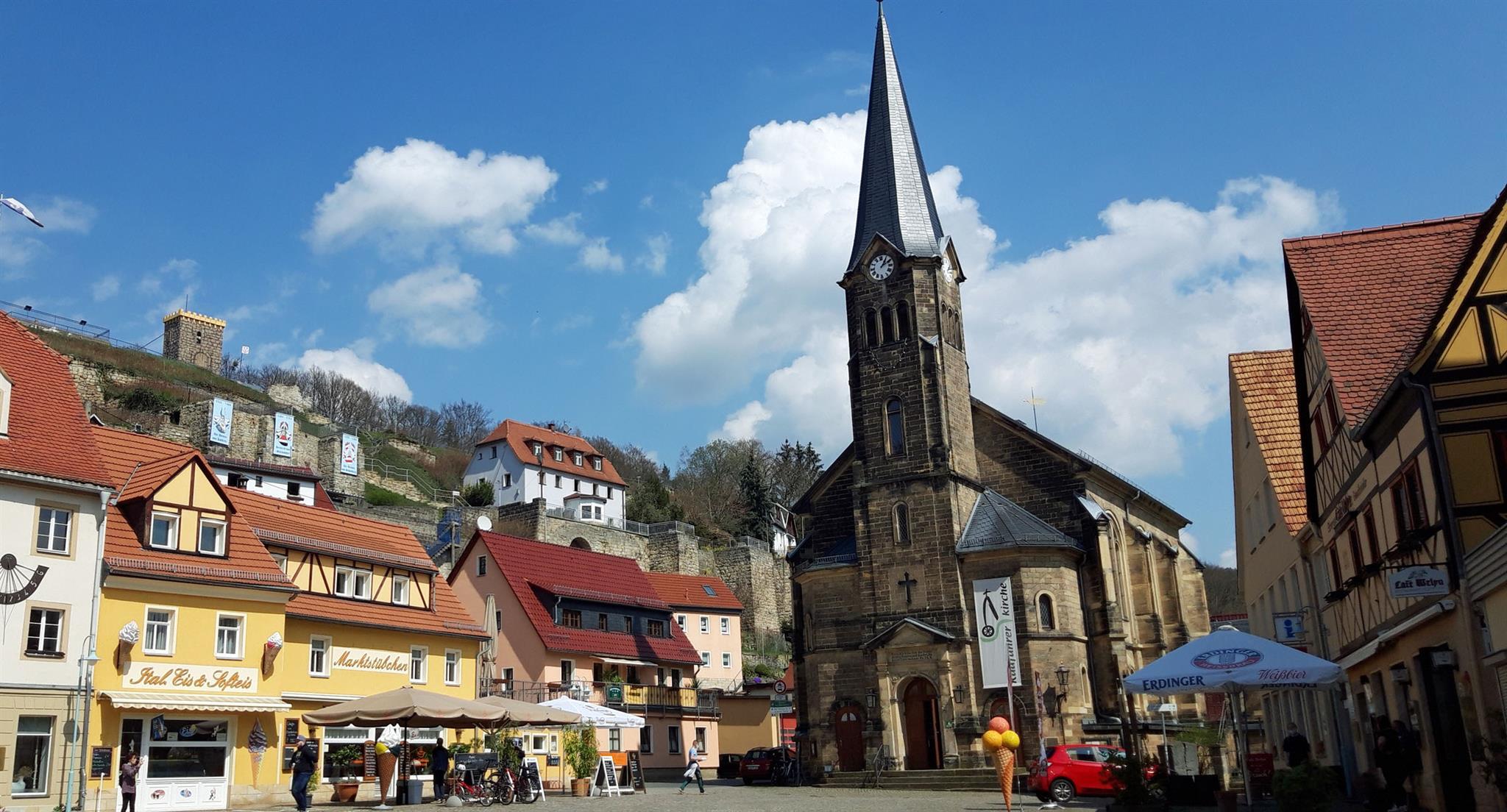 Idyllischer Marktplatz von Stadt Wehlen