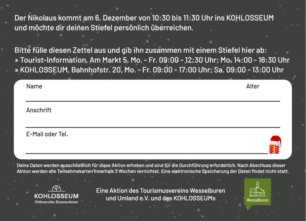 Der Nikolaus kommt nach Wesselburen!