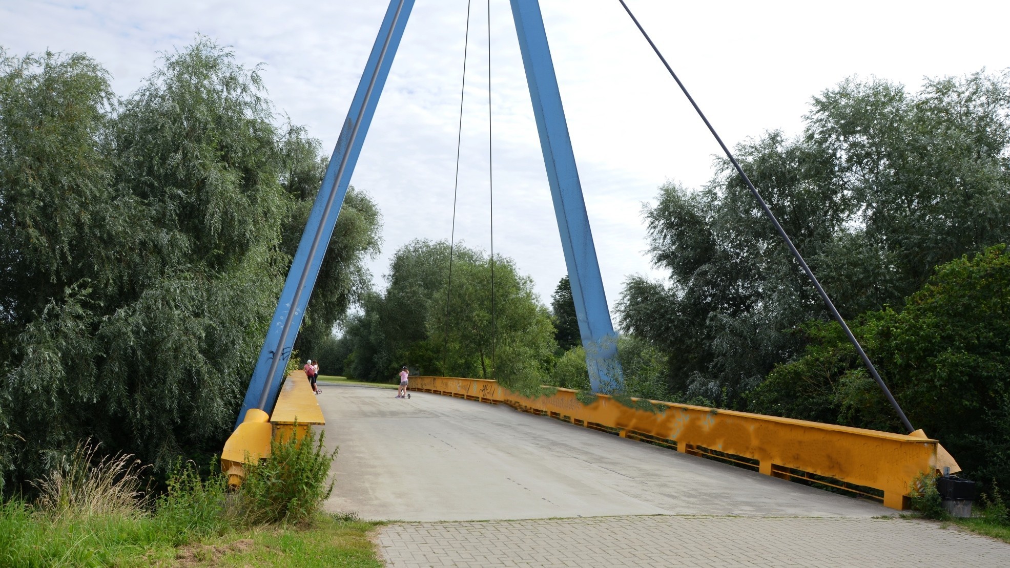 Pylonbrücke zur Insel im Salzgittersee