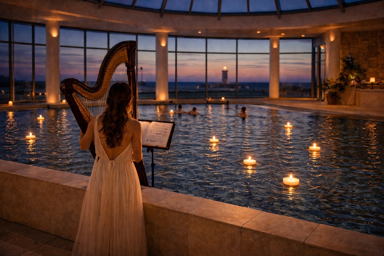 Candlelight-Schwimmen in der Nordseetherme Bensersiel
