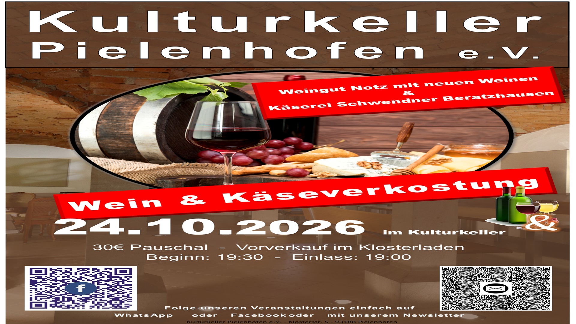Wein-/Käseverkostung