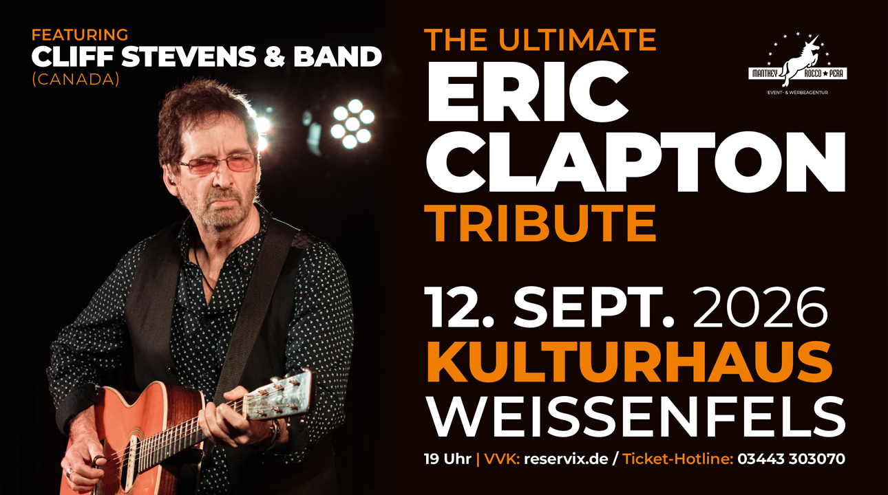  Eric Clapton Tribute-Show - direkt aus Canada: Cliff Stevens & Band
