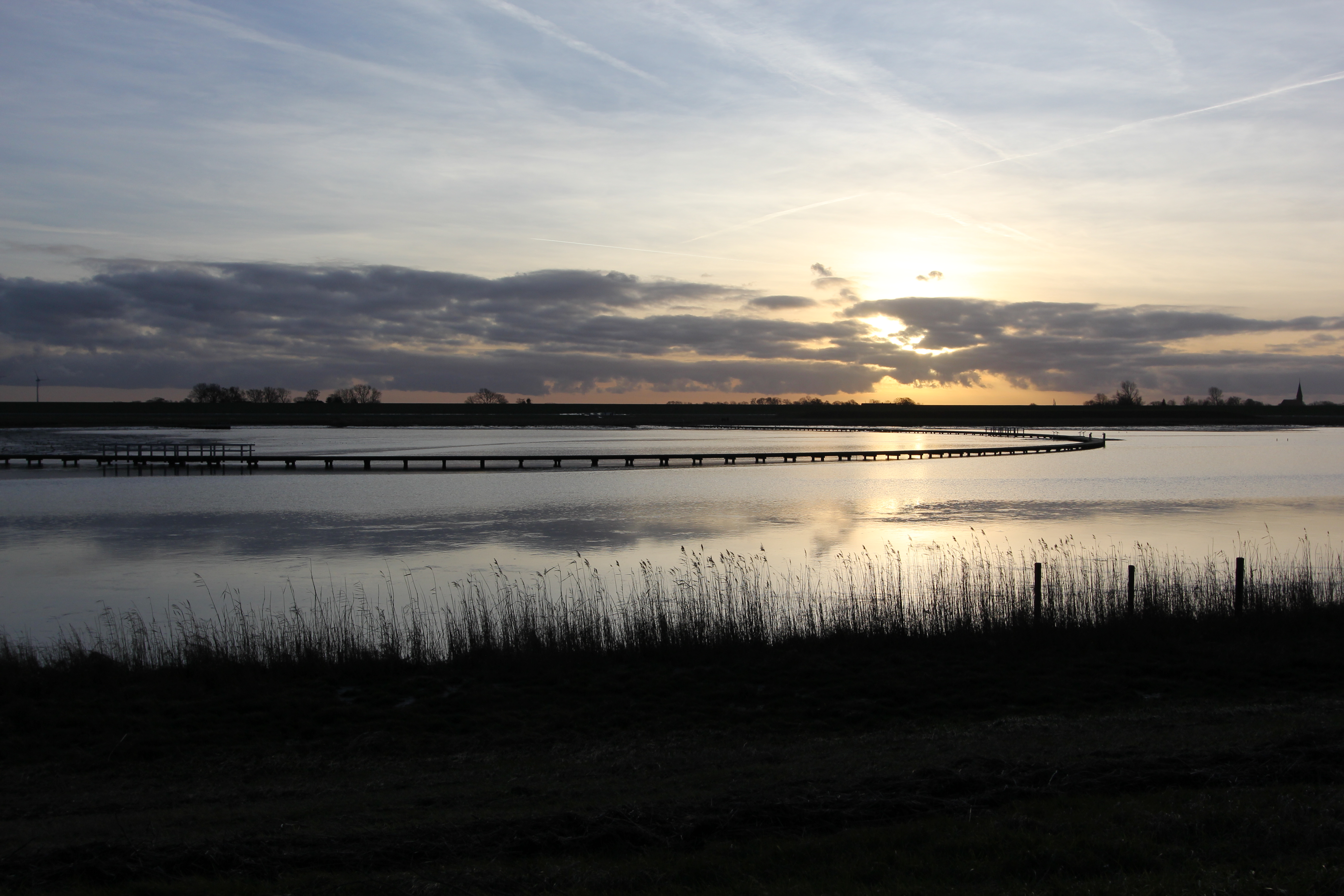 Sonnenuntergang im Langwarder Groden