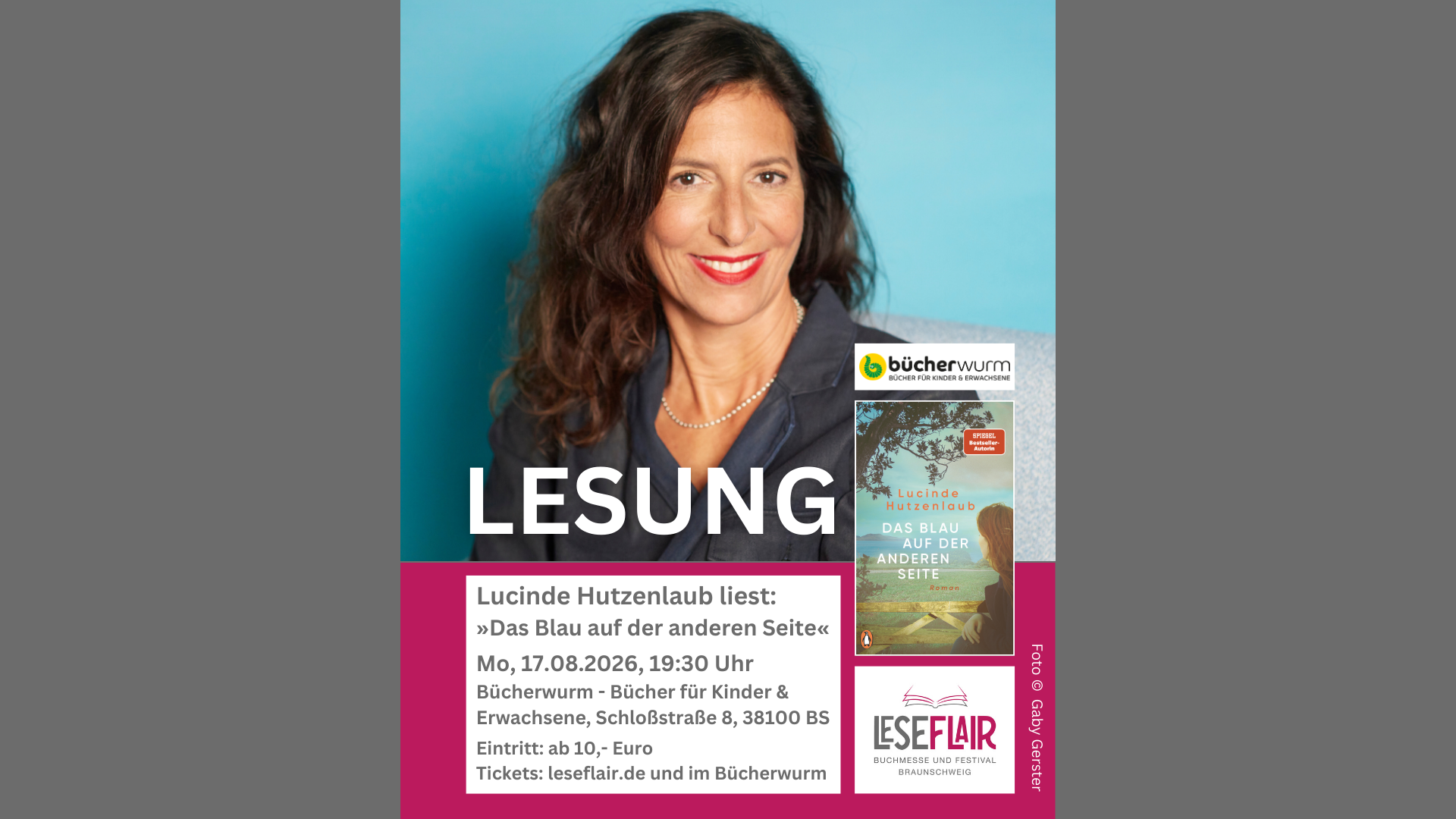 Lesung: Lucinde Hutzenlaub liest: "Das Blau auf der anderen Seite"