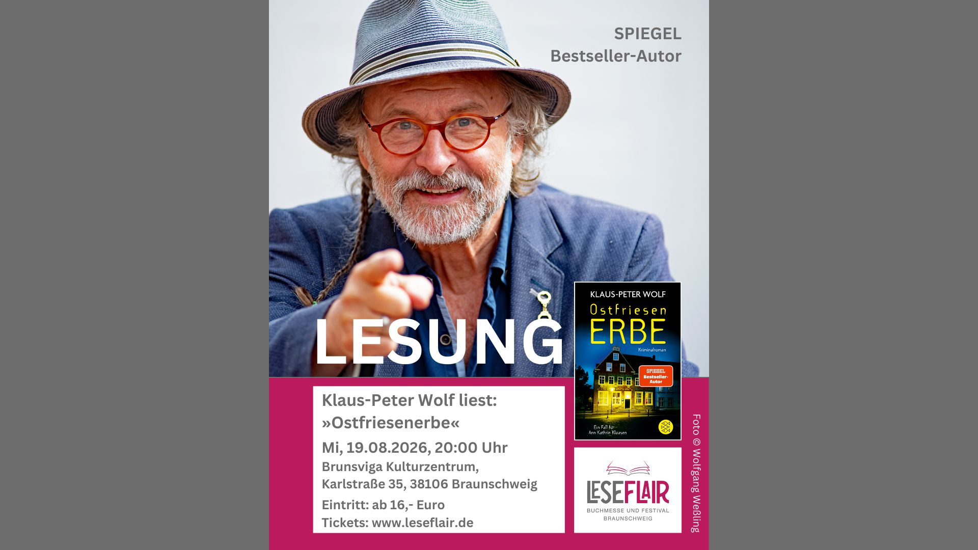 Lesung: Klaus-Peter Wolf liest: "Ostfriesenerbe"
