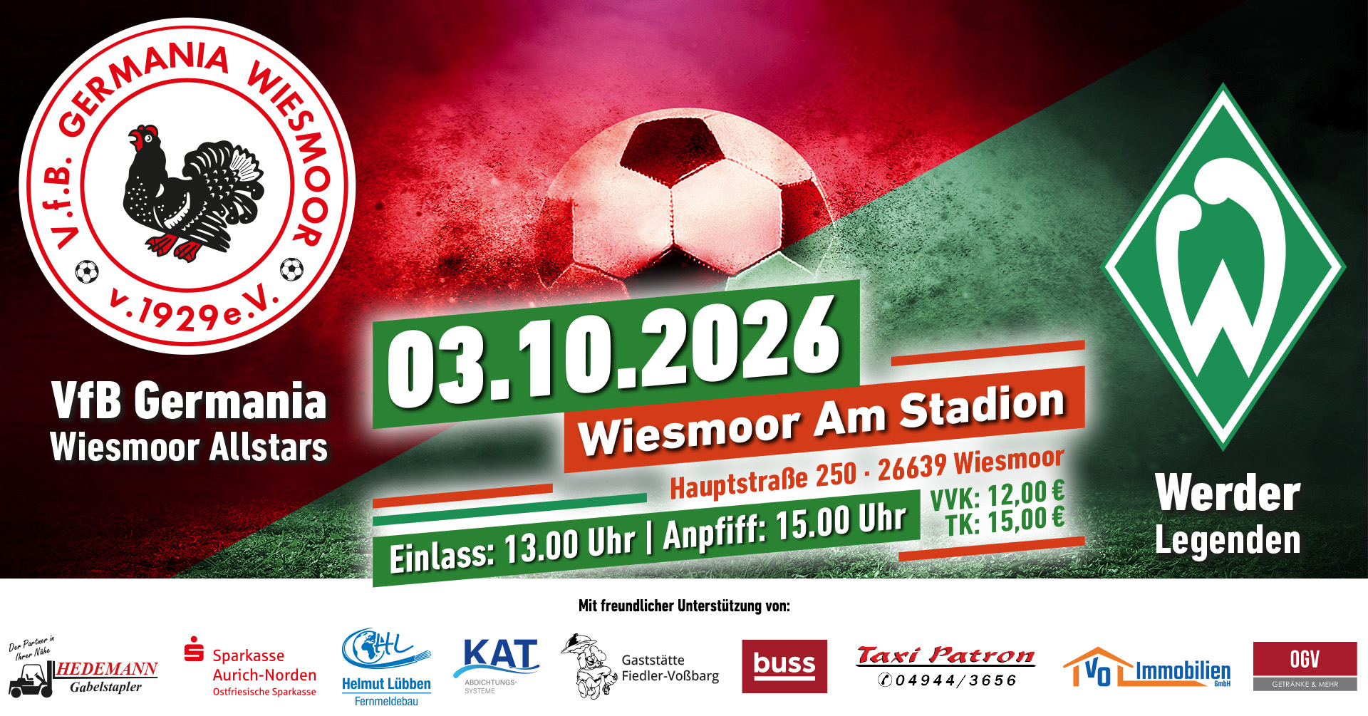 VfB Germania Wiesmoor Allstars gegen Werder Legenden