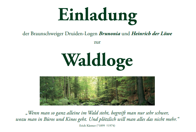Gemeinsame Waldloge der Braunschweiger Druiden-Logen Brunonia und Heinrich der Löwe