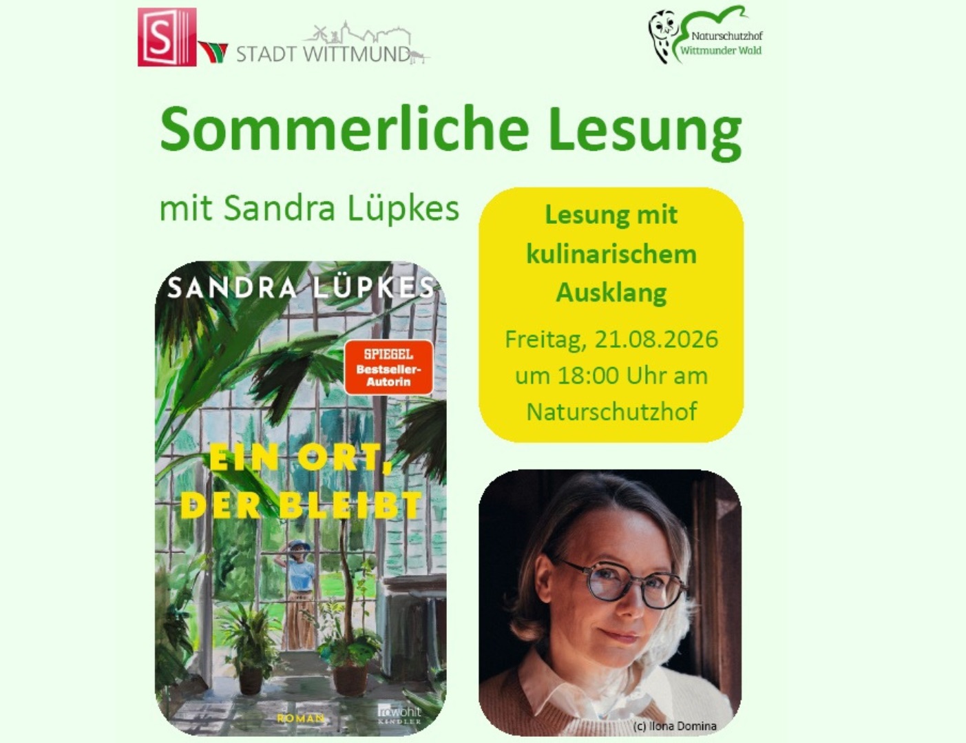 Sommerliche Lesung mit Sandra L&uuml;pkes