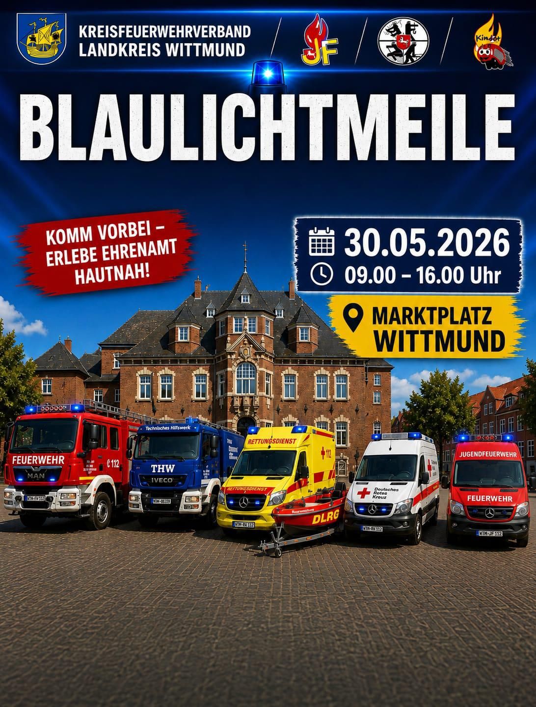 Blaulichtmeile auf dem Marktplatz Wittmund