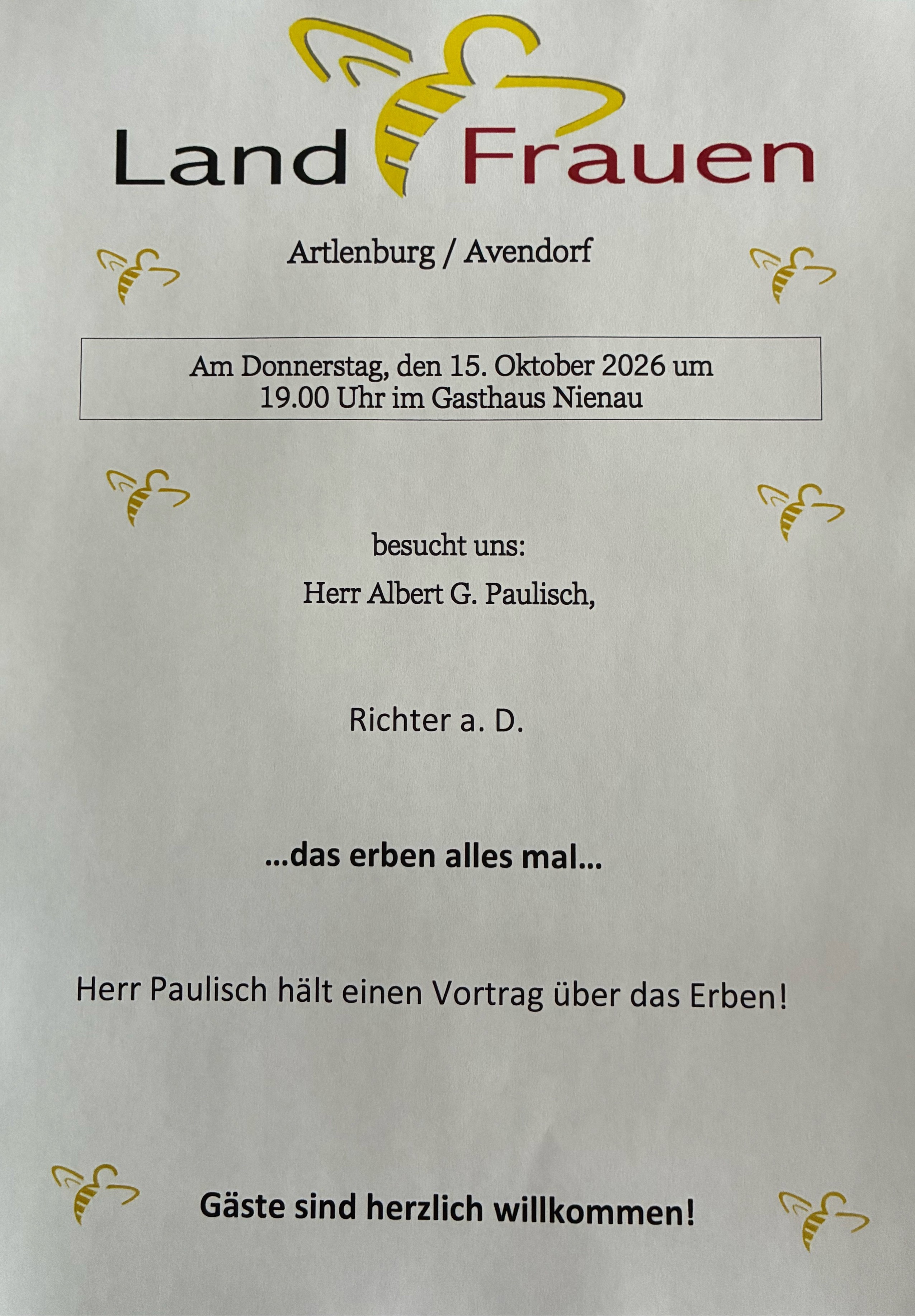 Landfrauenverein Artlenburg/ Avendorf, Vortrag