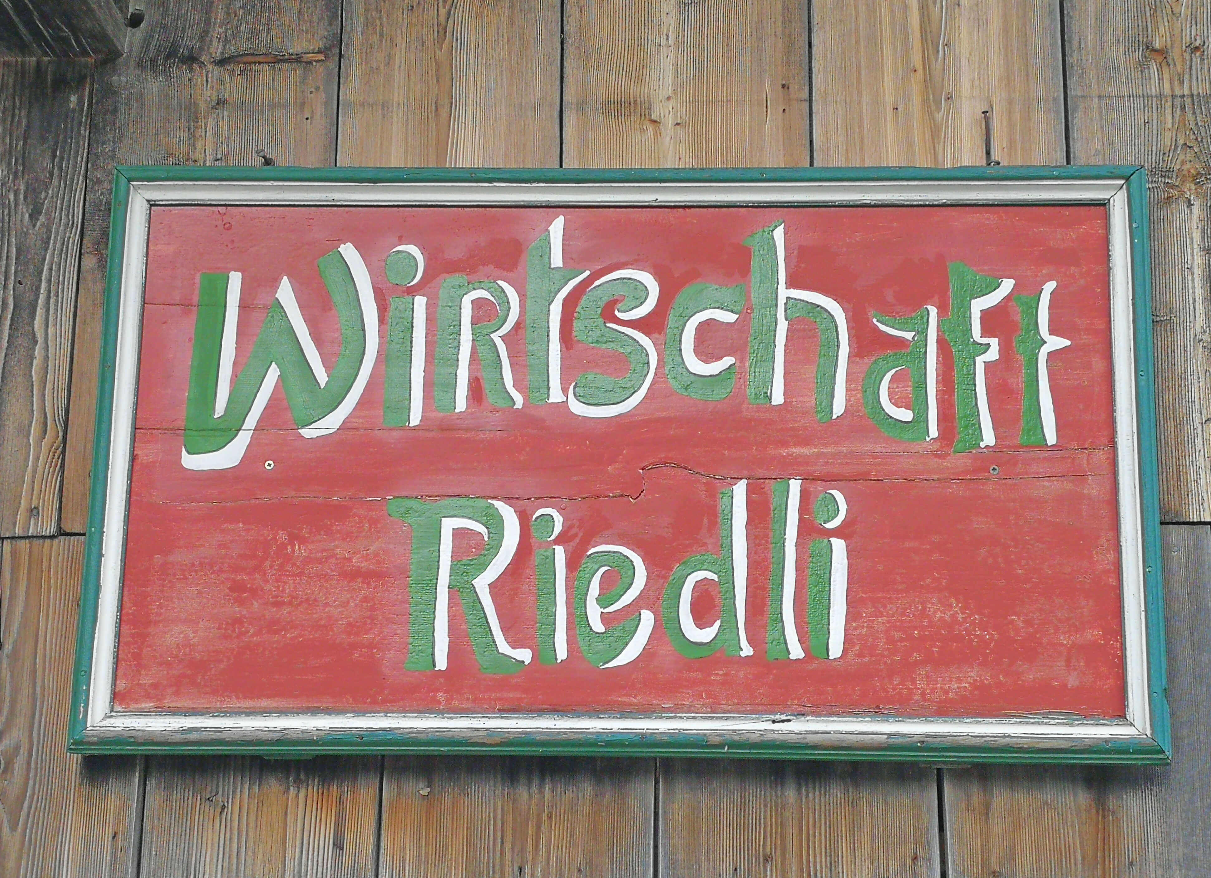 Shield of the restaurant Riedli 
