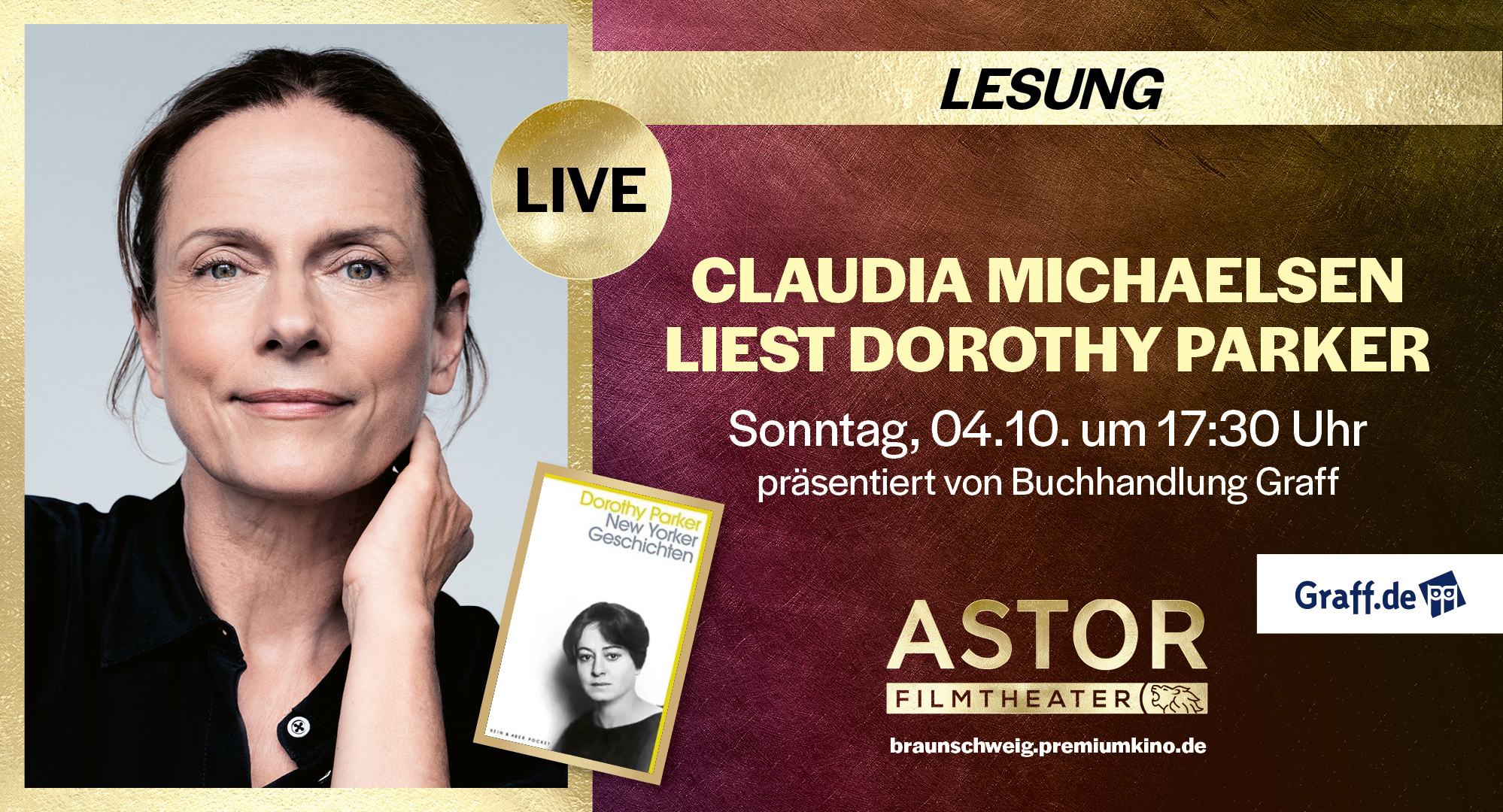 Lesung: CLAUDIA MICHELSEN liest DOROTHY PARKER