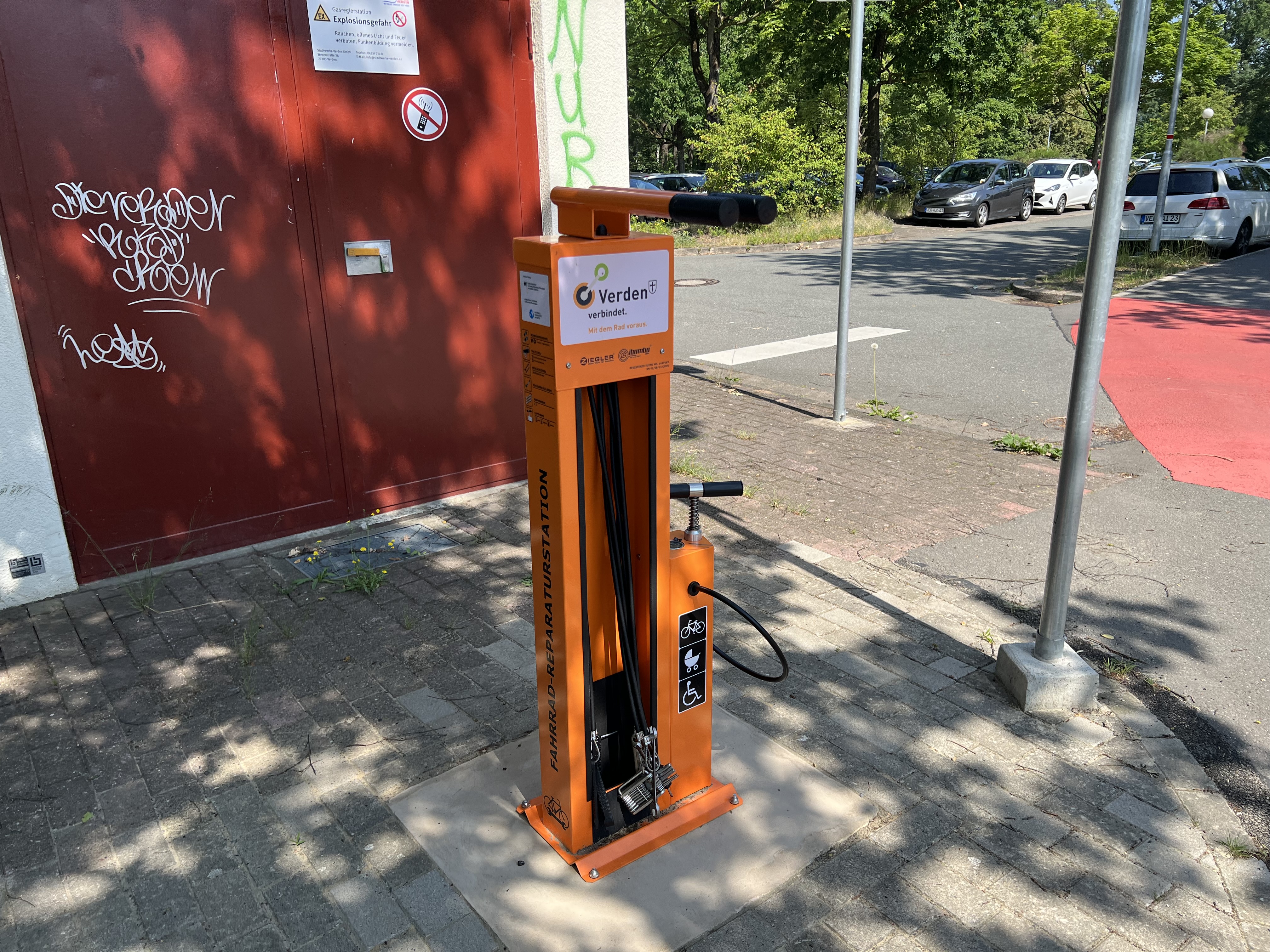 Fahrradreparaturstation an der BBS